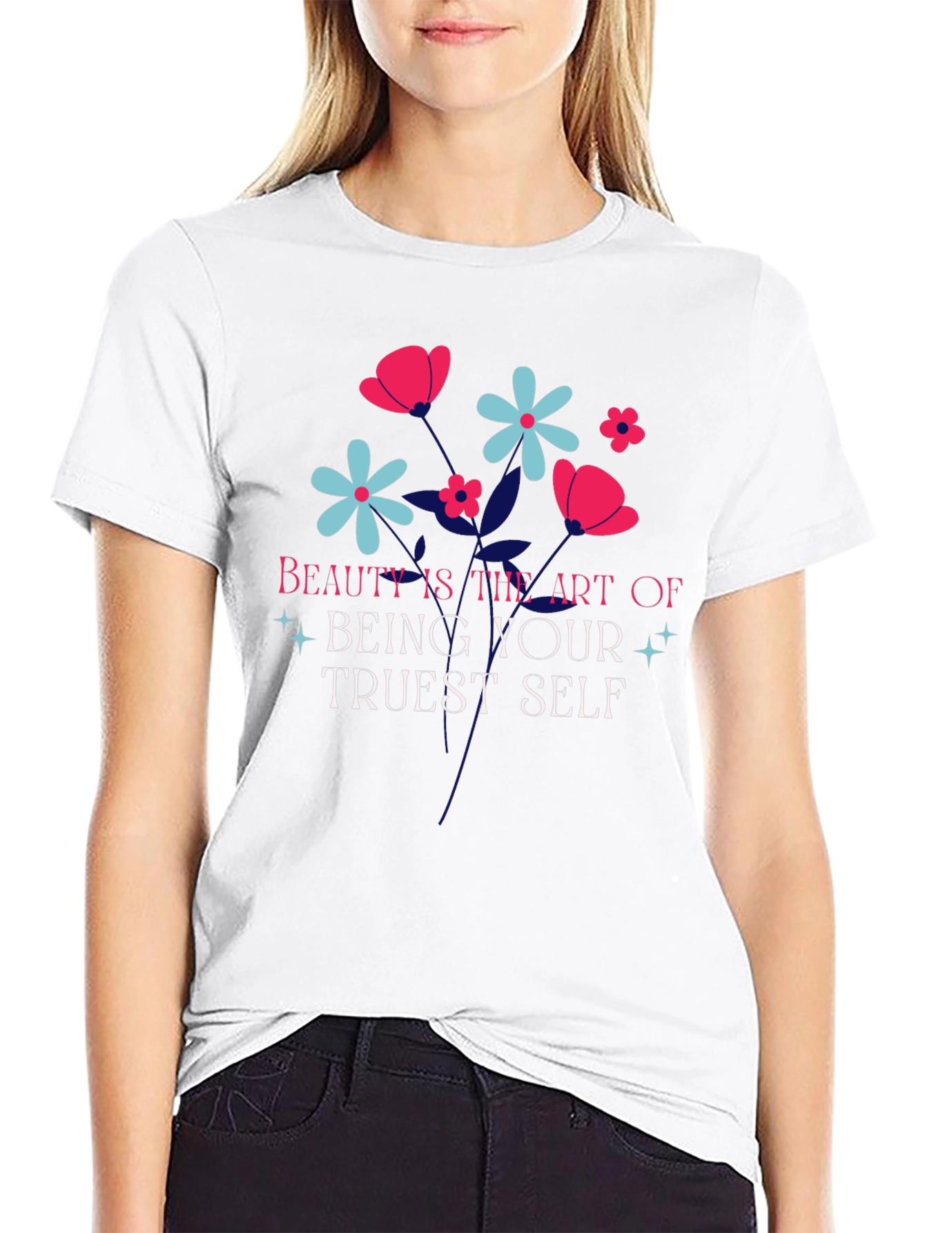 Beauty is Art T-Shirt - Floral Design