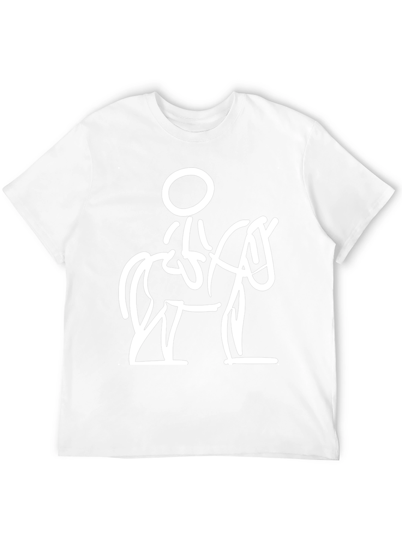 Stick Figure Horse Rider Black T-Shirt