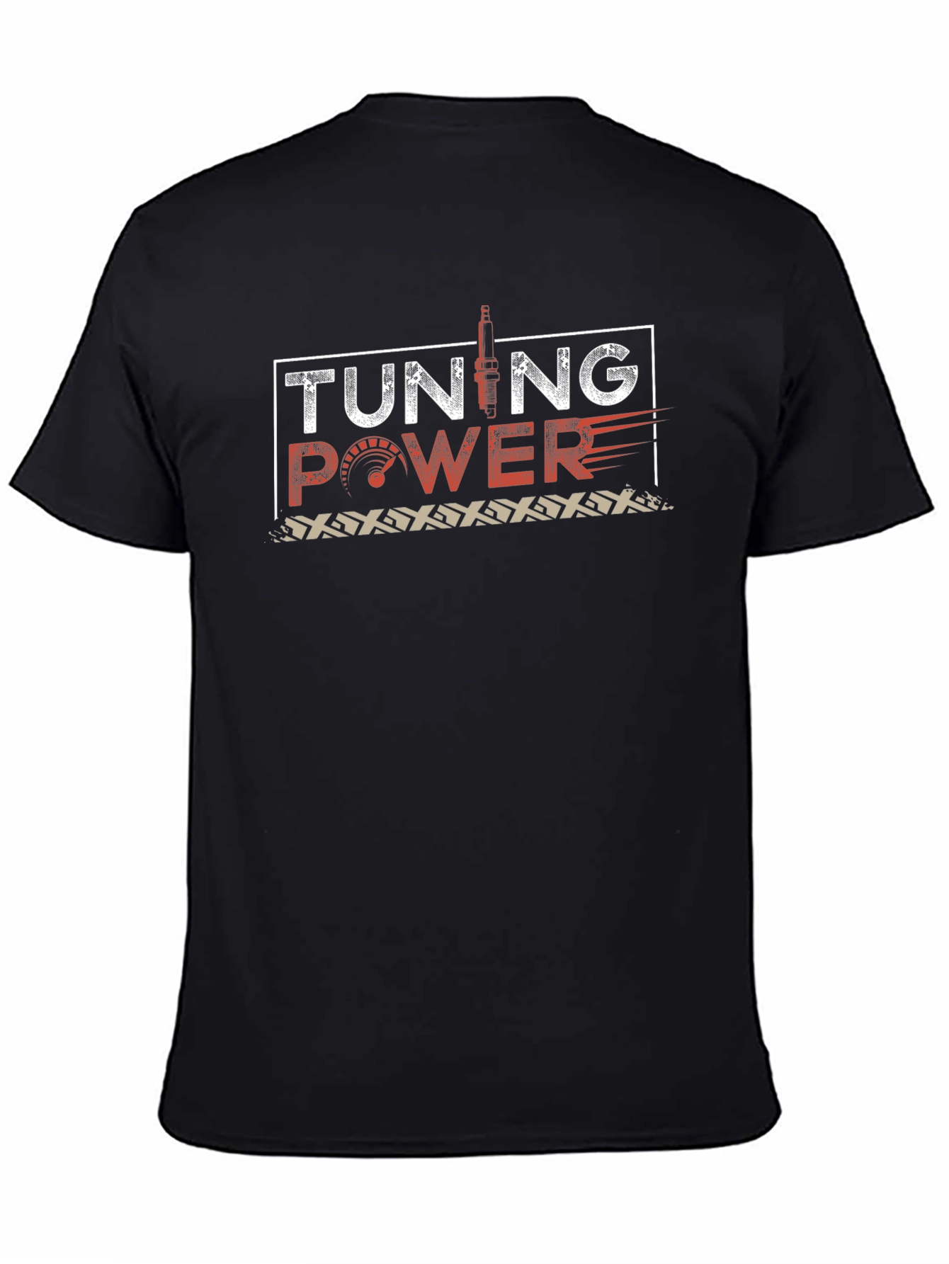 Tuning Power Graphic Print Black T-Shirt