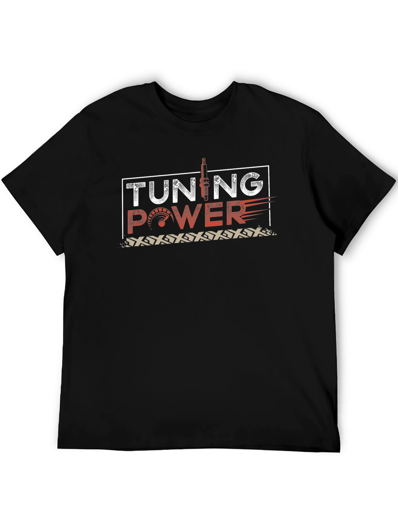 Tuning Power Graphic Print Black T-Shirt