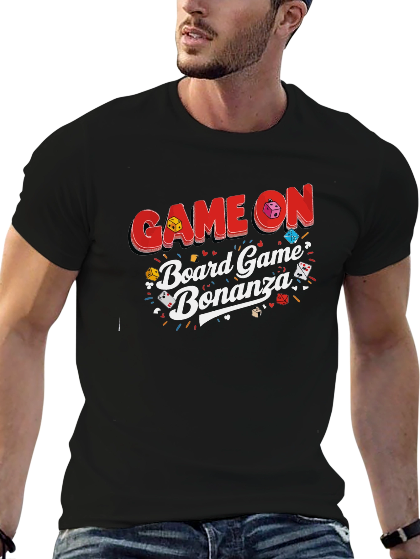 Game On Board Game Bonanza Black T-Shirt