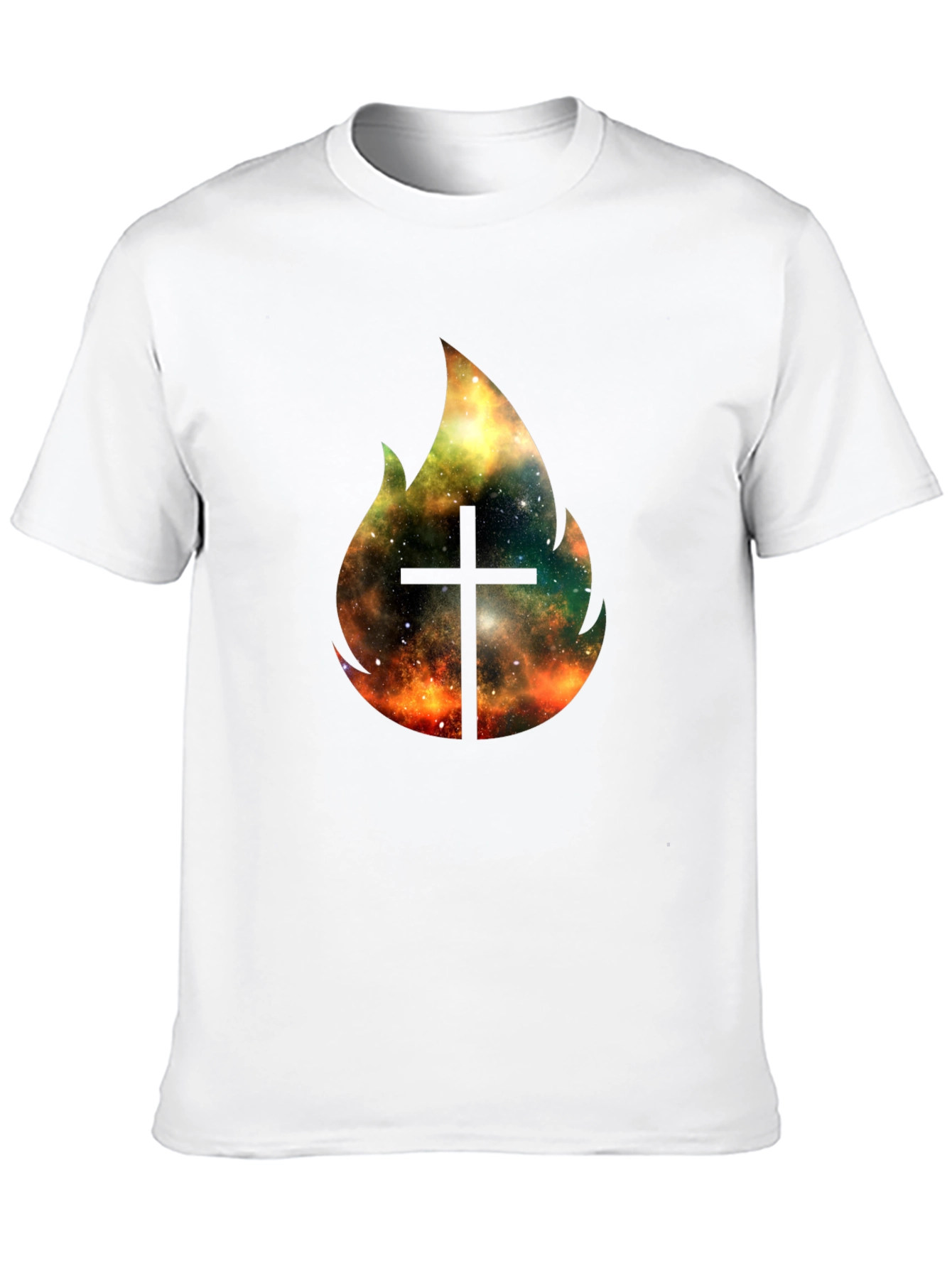 Cosmic Cross Fire T-Shirt - Black Christian Tee