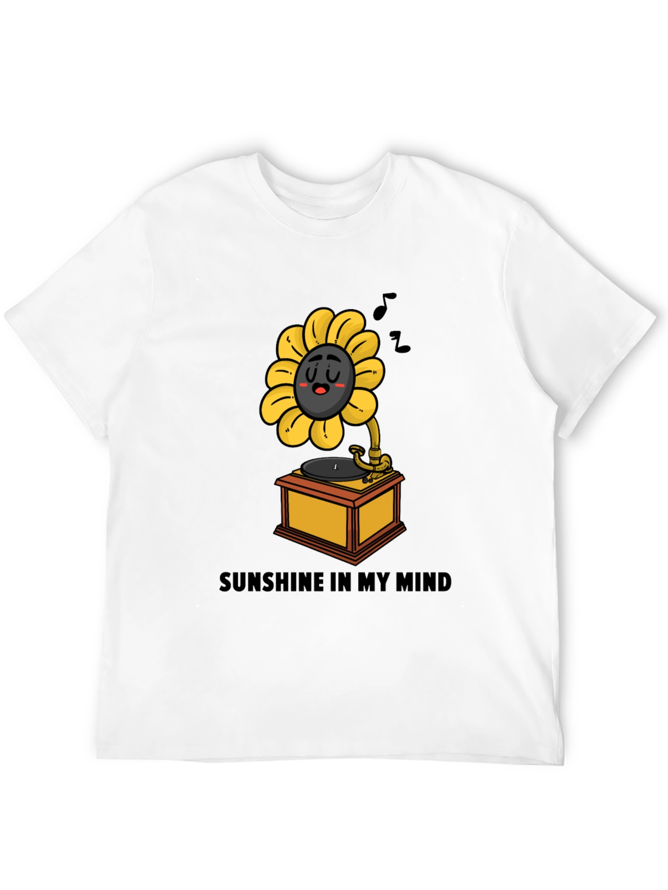 Sunshine Mind Graphic Tee - Black Cotton T-Shirt