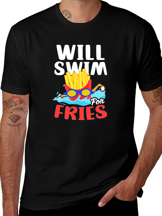 Will Swim For Fries Graphic T-Shirt