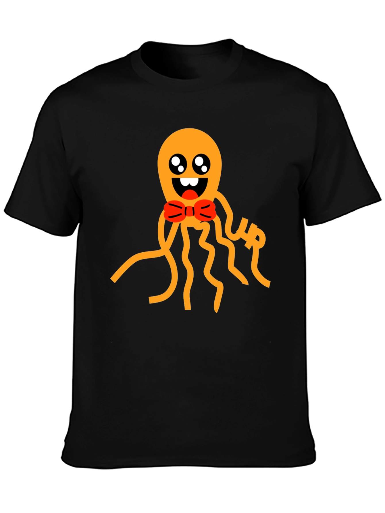 Cute Octopus Graphic Tee - Black Cotton Shirt