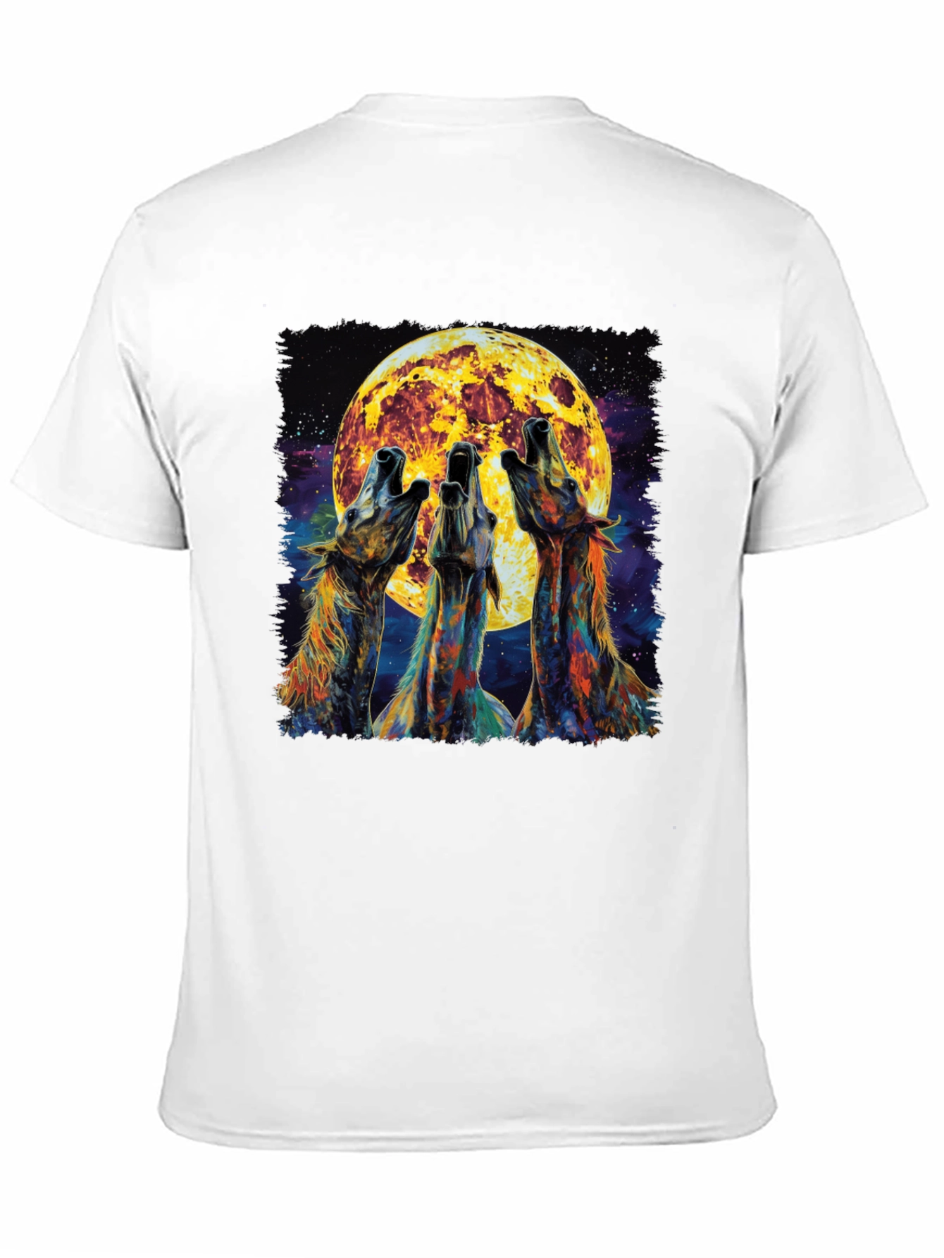 Howling Wolves Moon Graphic Tee - Black