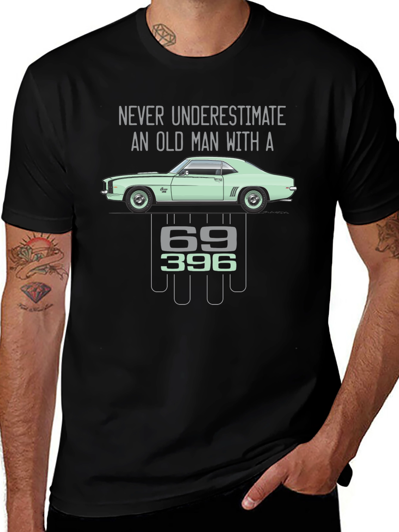 Old Man Car T-Shirt - 69 396 Chevy Camaro