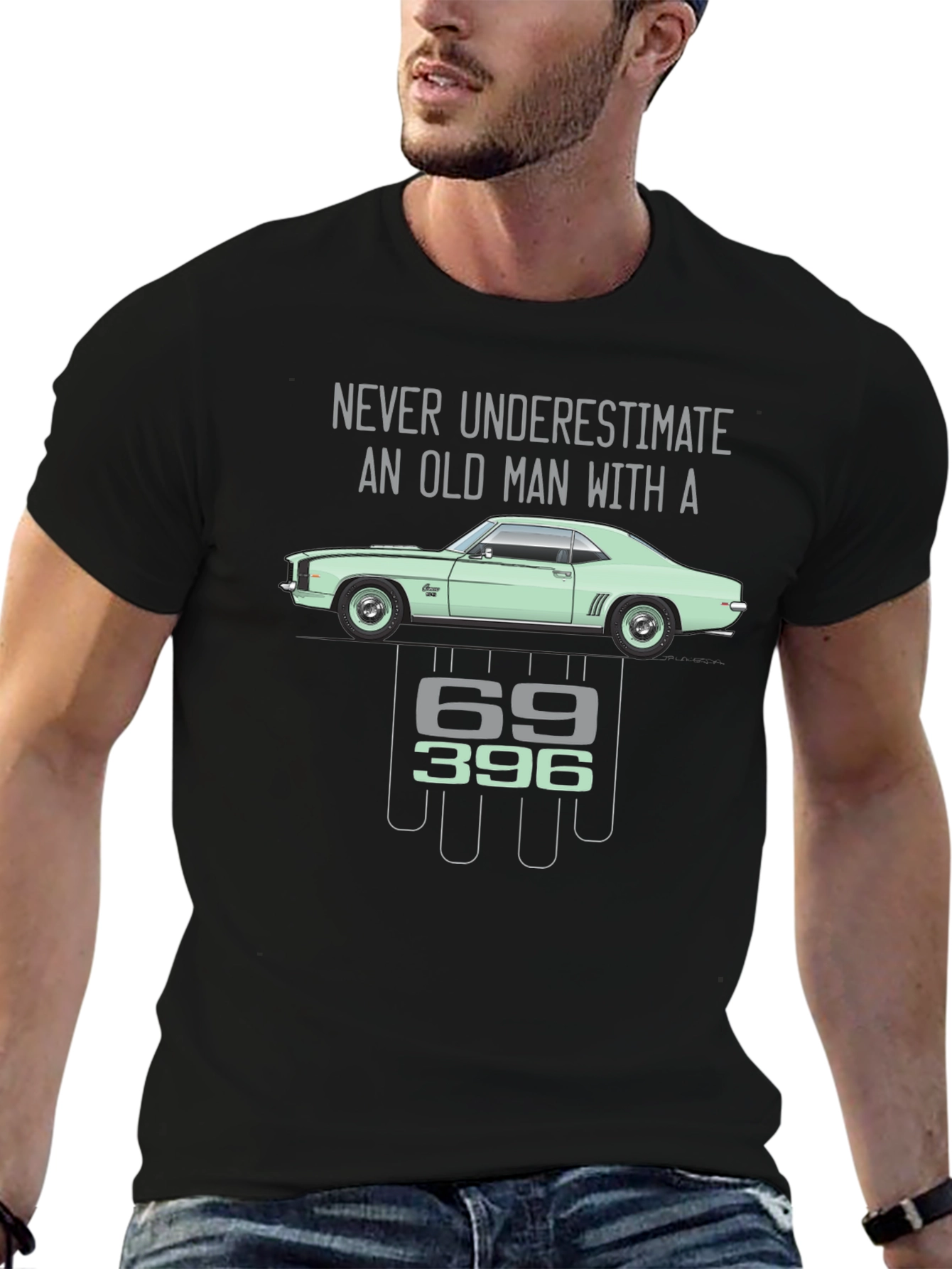 Old Man Car T-Shirt - 69 396 Chevy Camaro
