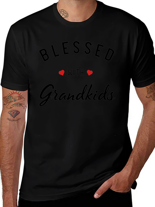 Blessed With Grandkids Black T-Shirt