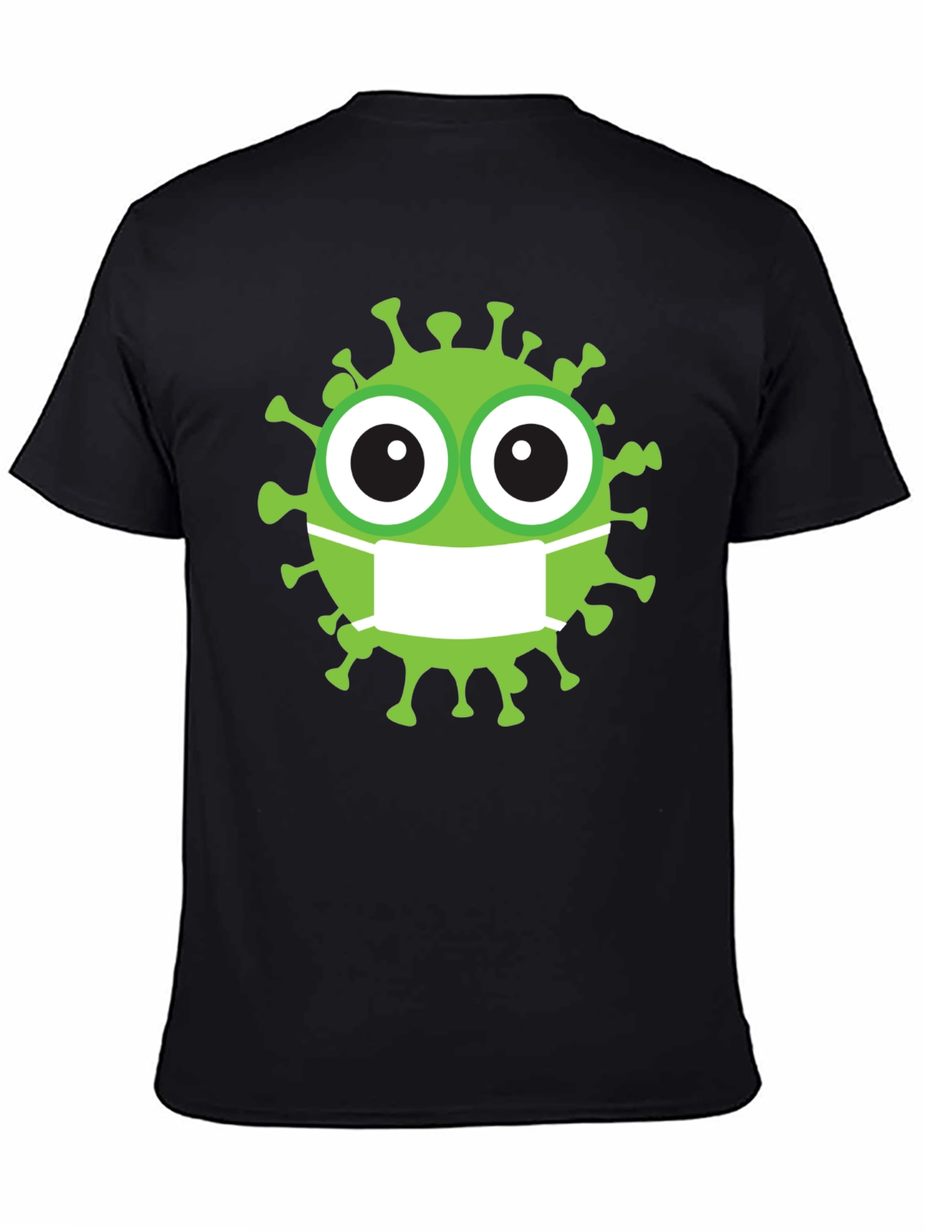 Novelty Cartoon Virus Wearing Mask Graphic Tee