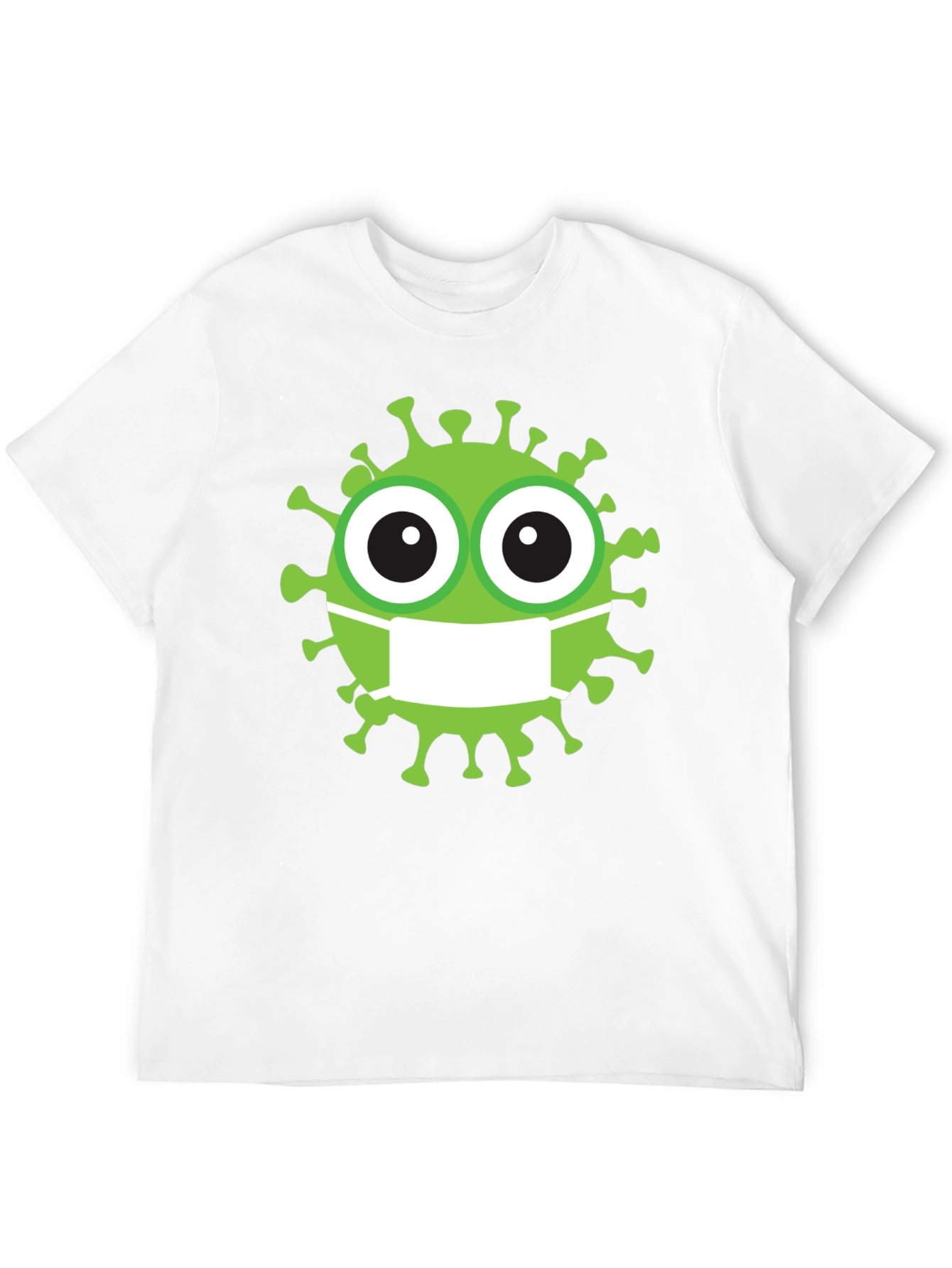 Novelty Cartoon Virus Wearing Mask Graphic Tee