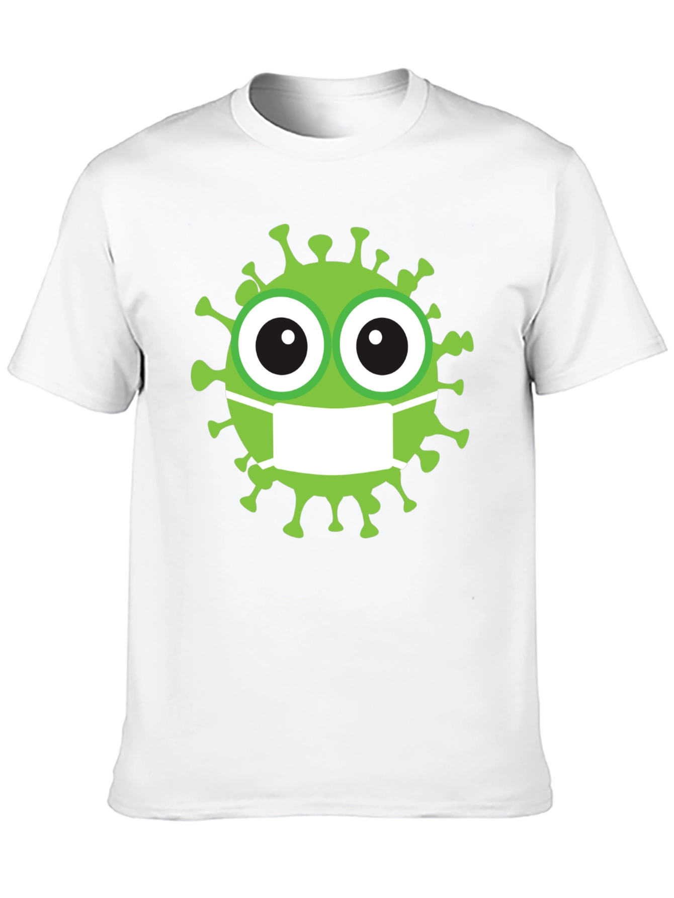 Novelty Cartoon Virus Wearing Mask Graphic Tee