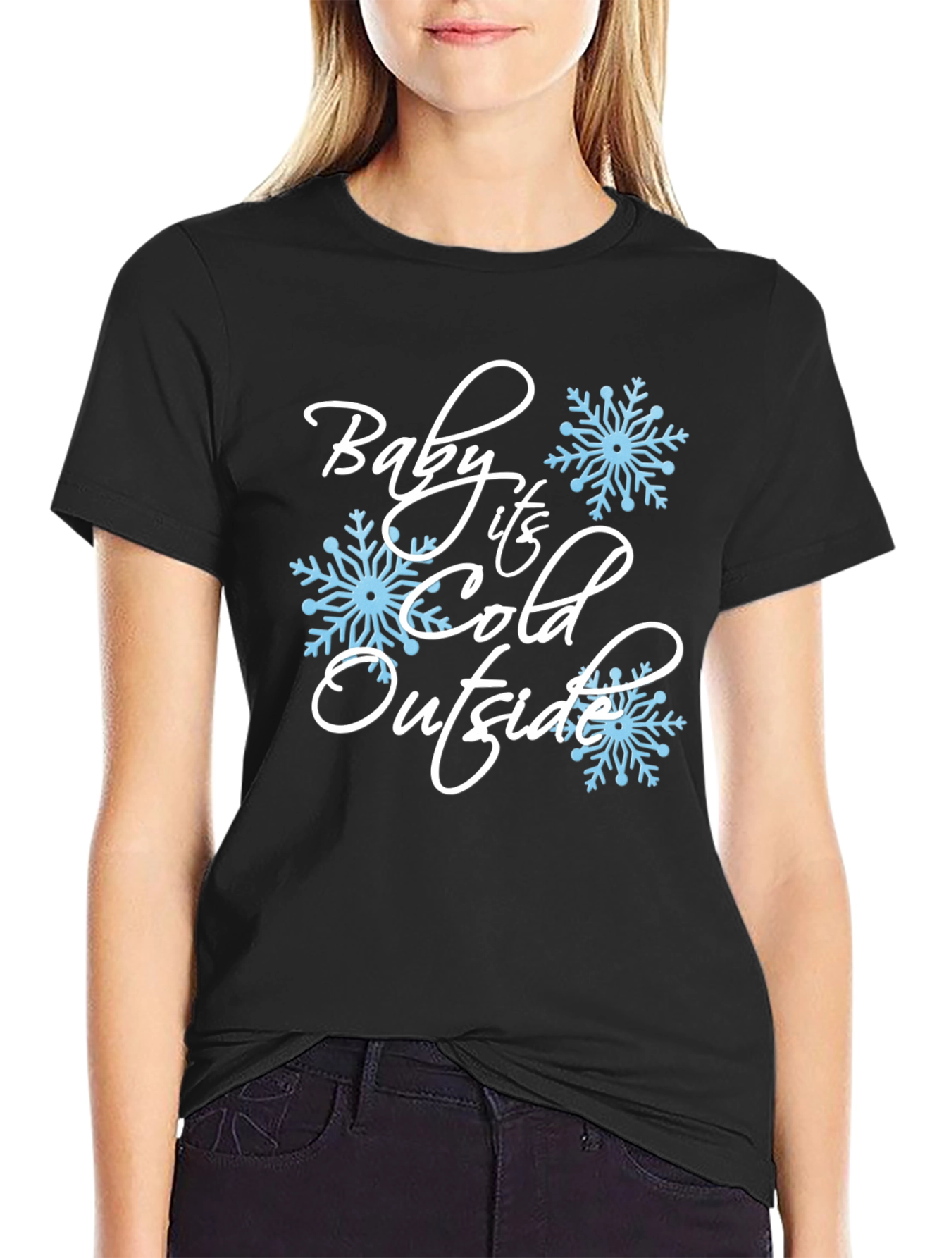 Baby Its Cold Outside Black Graphic Tee