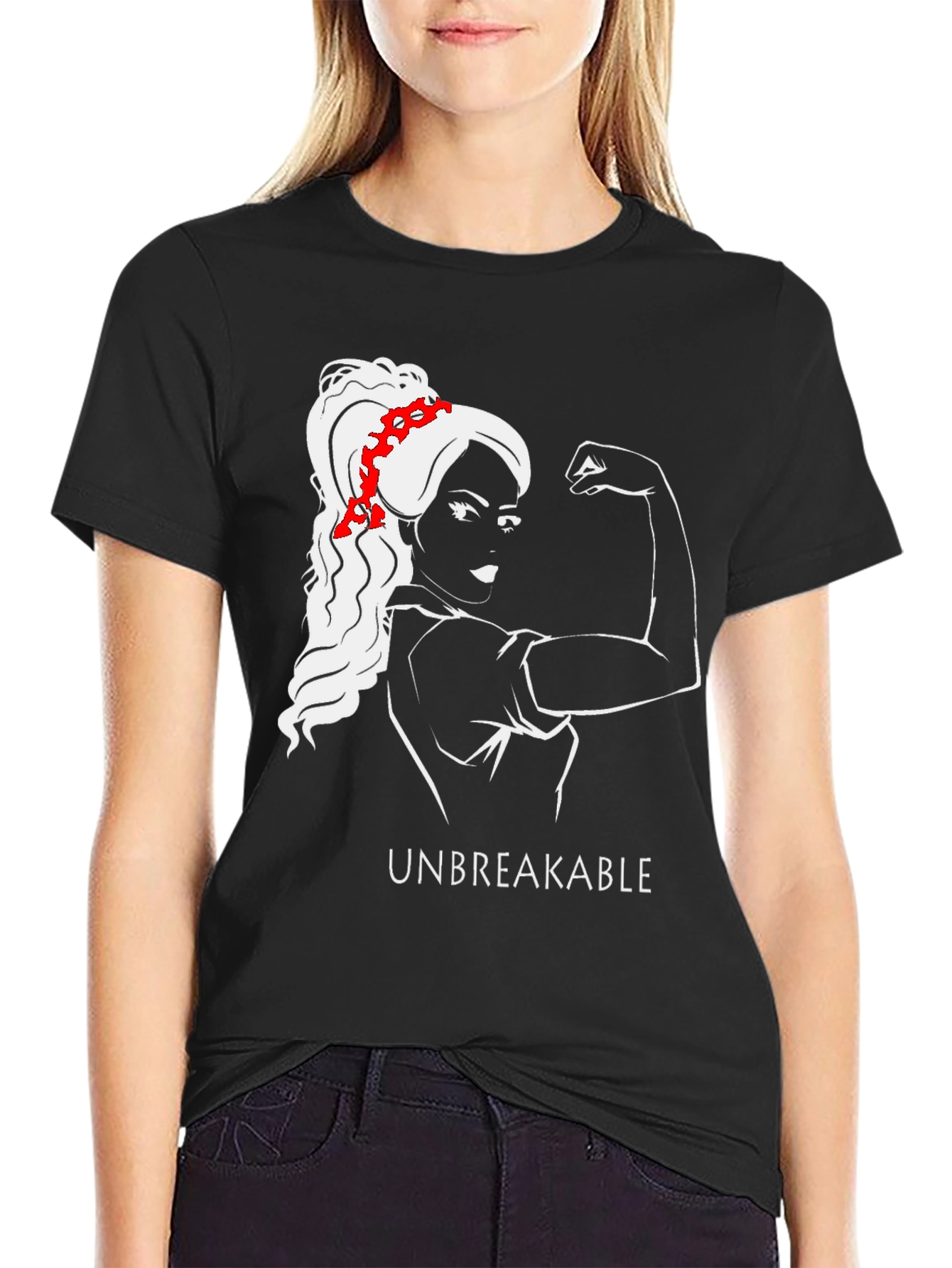 Unbreakable Graphic Tee - Empowering Woman T-Shirt