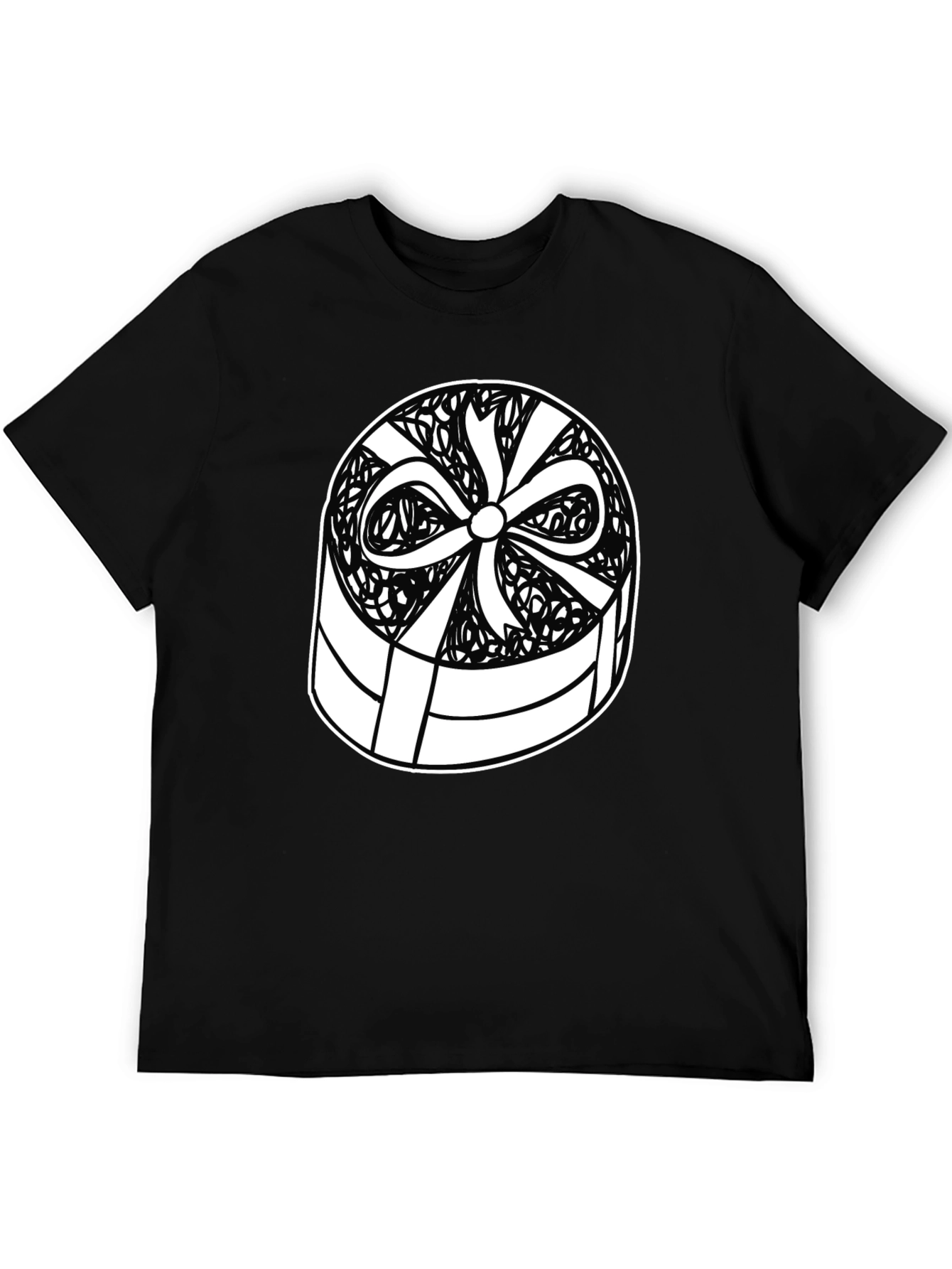 Gift Box Graphic Tee - Stylish Black T-Shirt