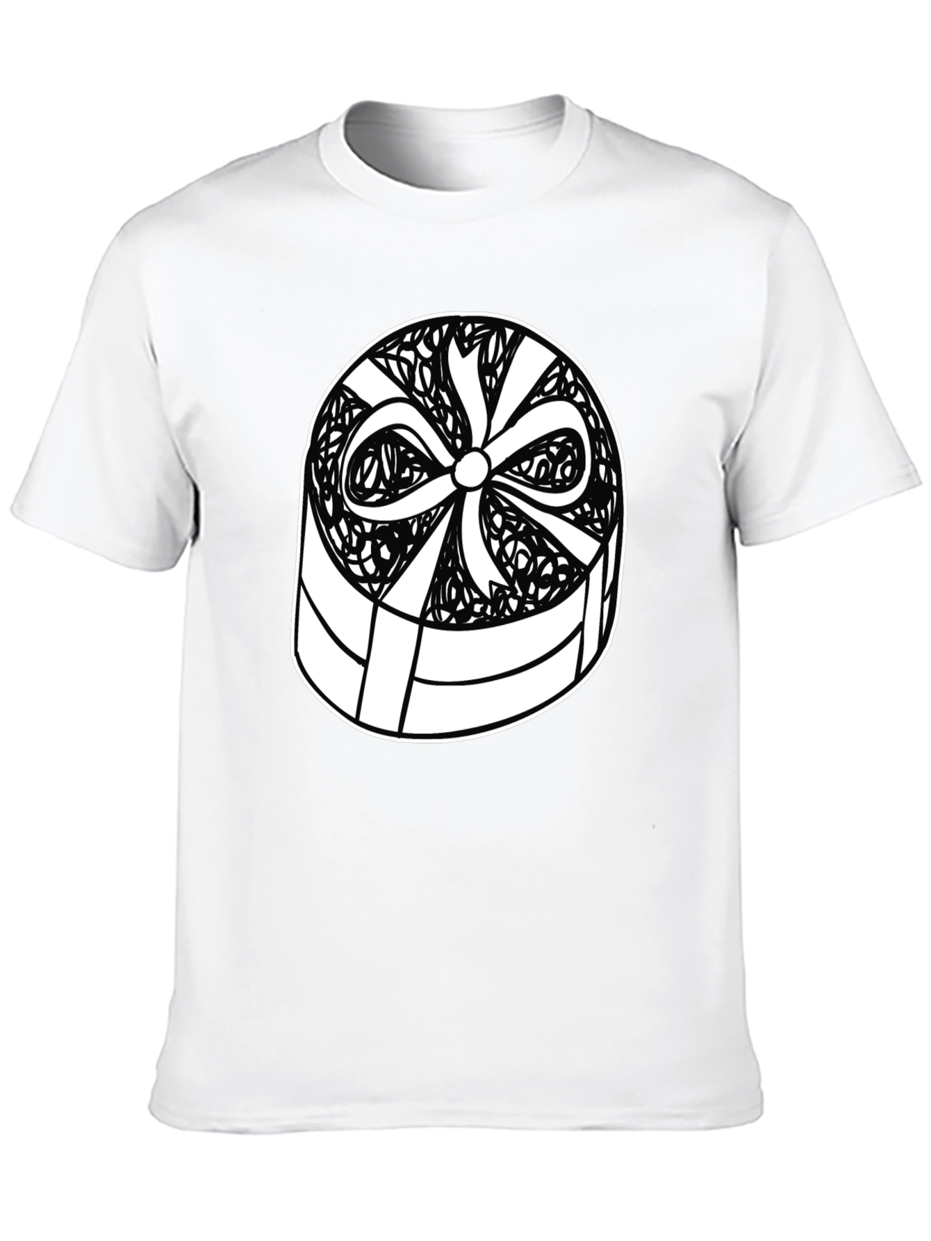 Gift Box Graphic Tee - Stylish Black T-Shirt