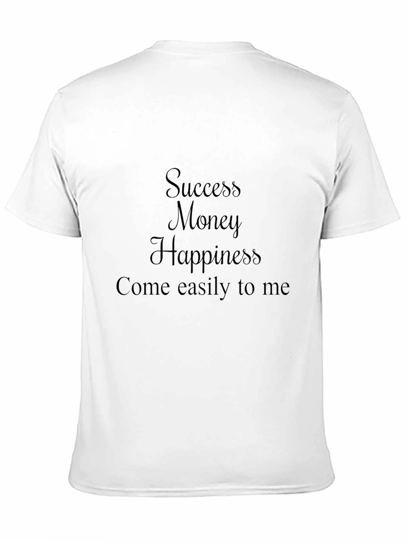 Success Money Happiness T-Shirt - Black Cotton