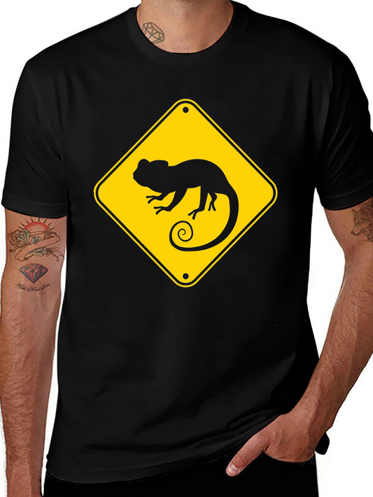 Chameleon Crossing T-Shirt - Black Crew Neck Tee