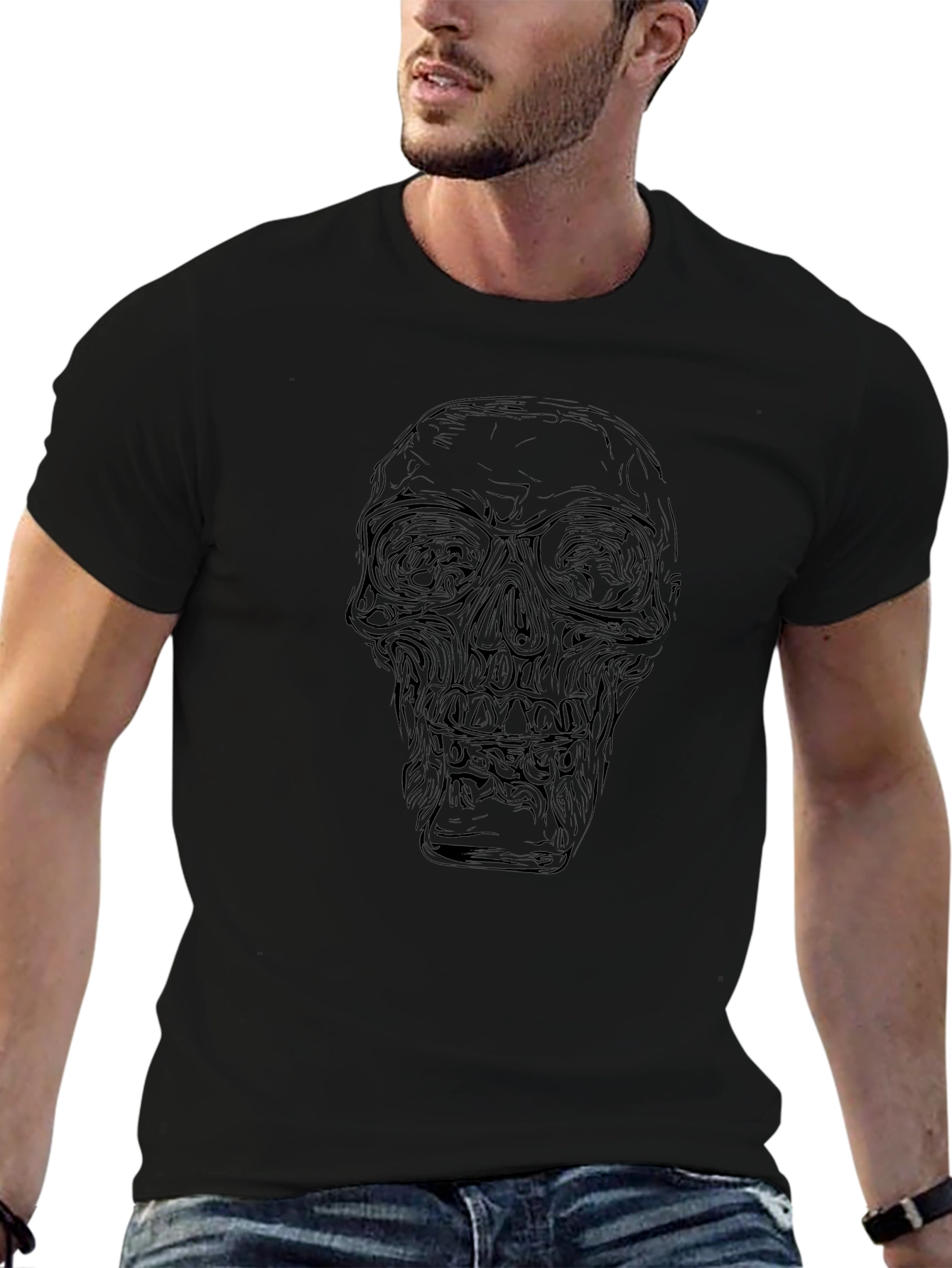 Skull Graphic T-Shirt - Mens Black Tee