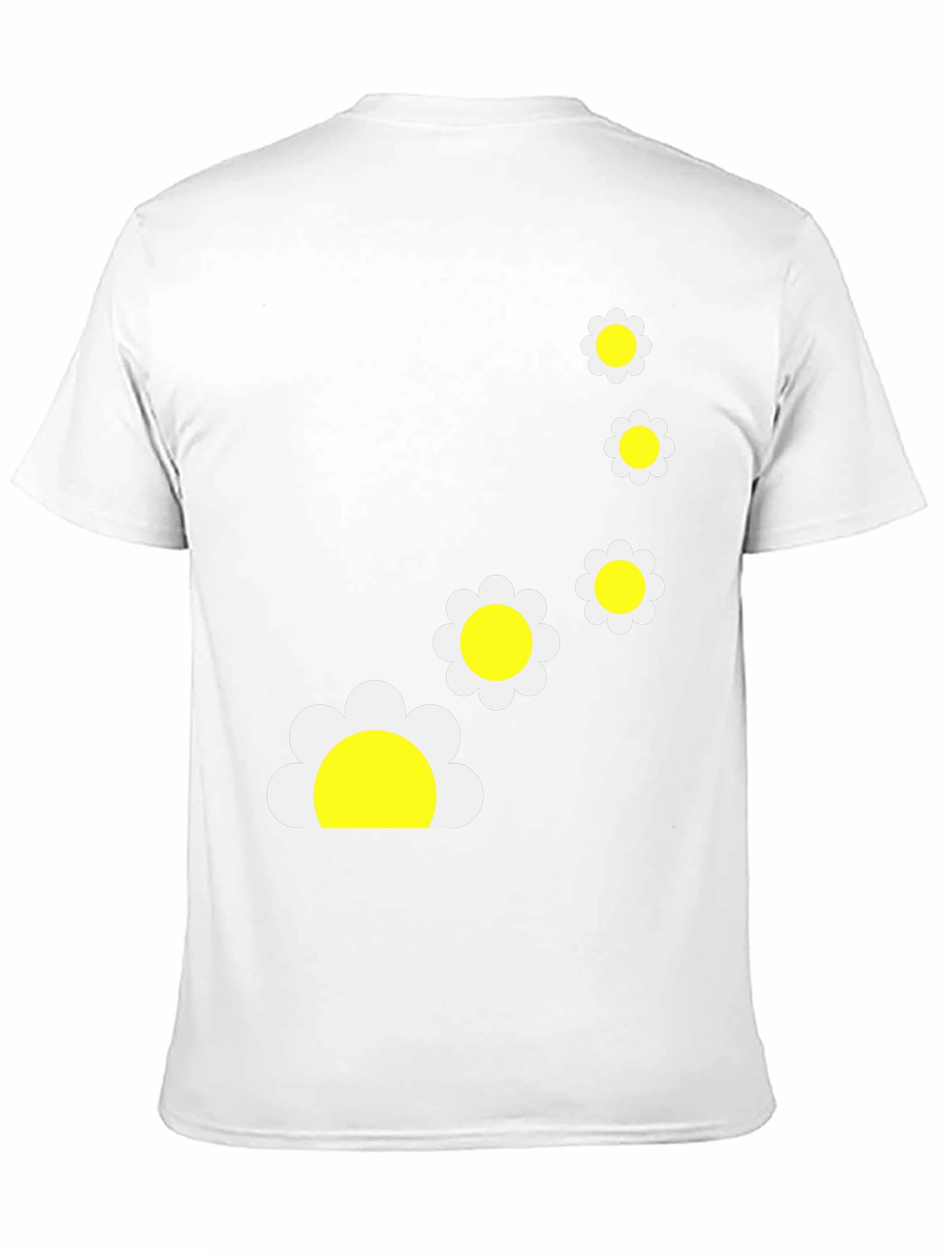 Black T-Shirt with Daisy Flower Graphic