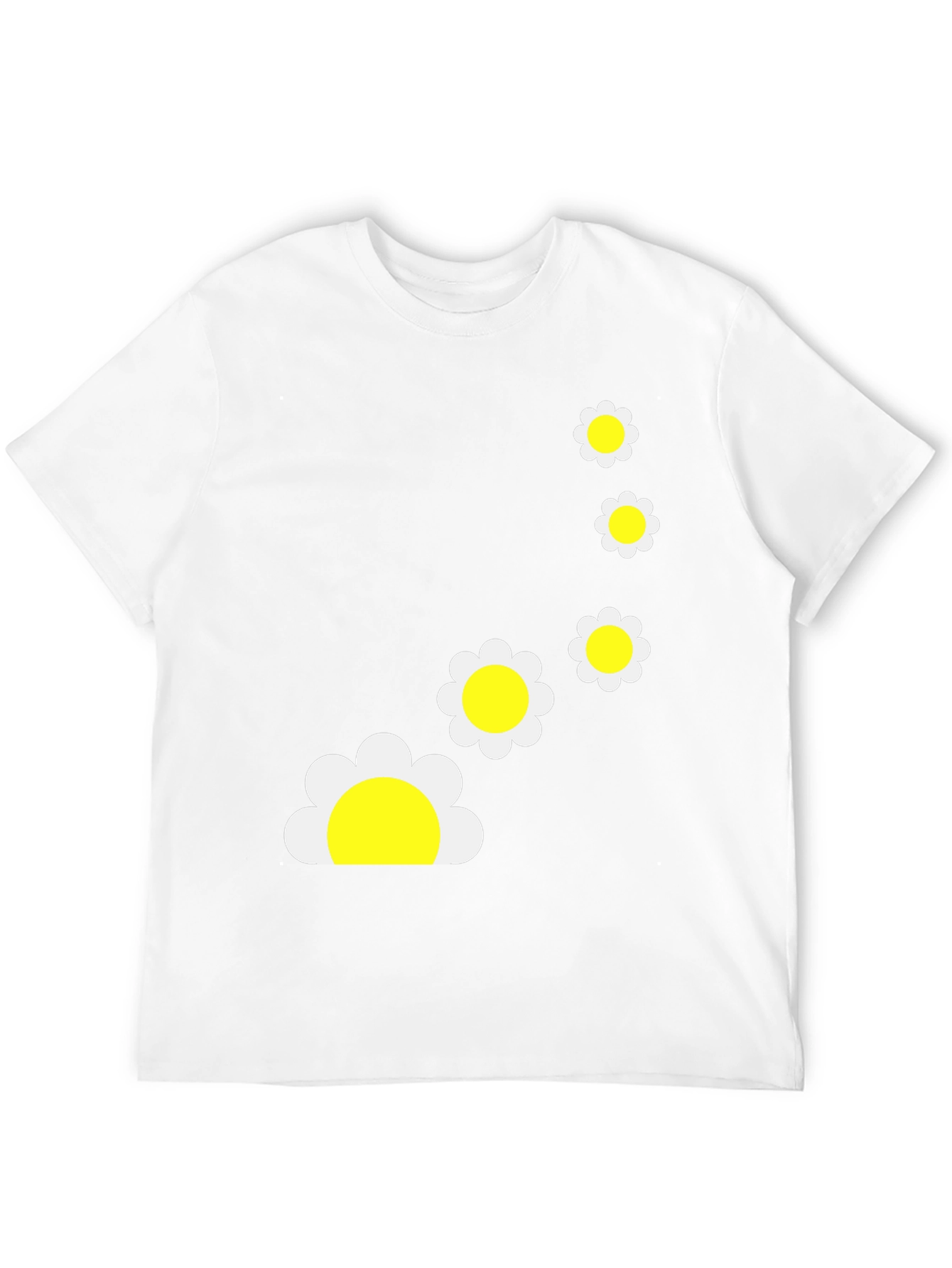 Black T-Shirt with Daisy Flower Graphic