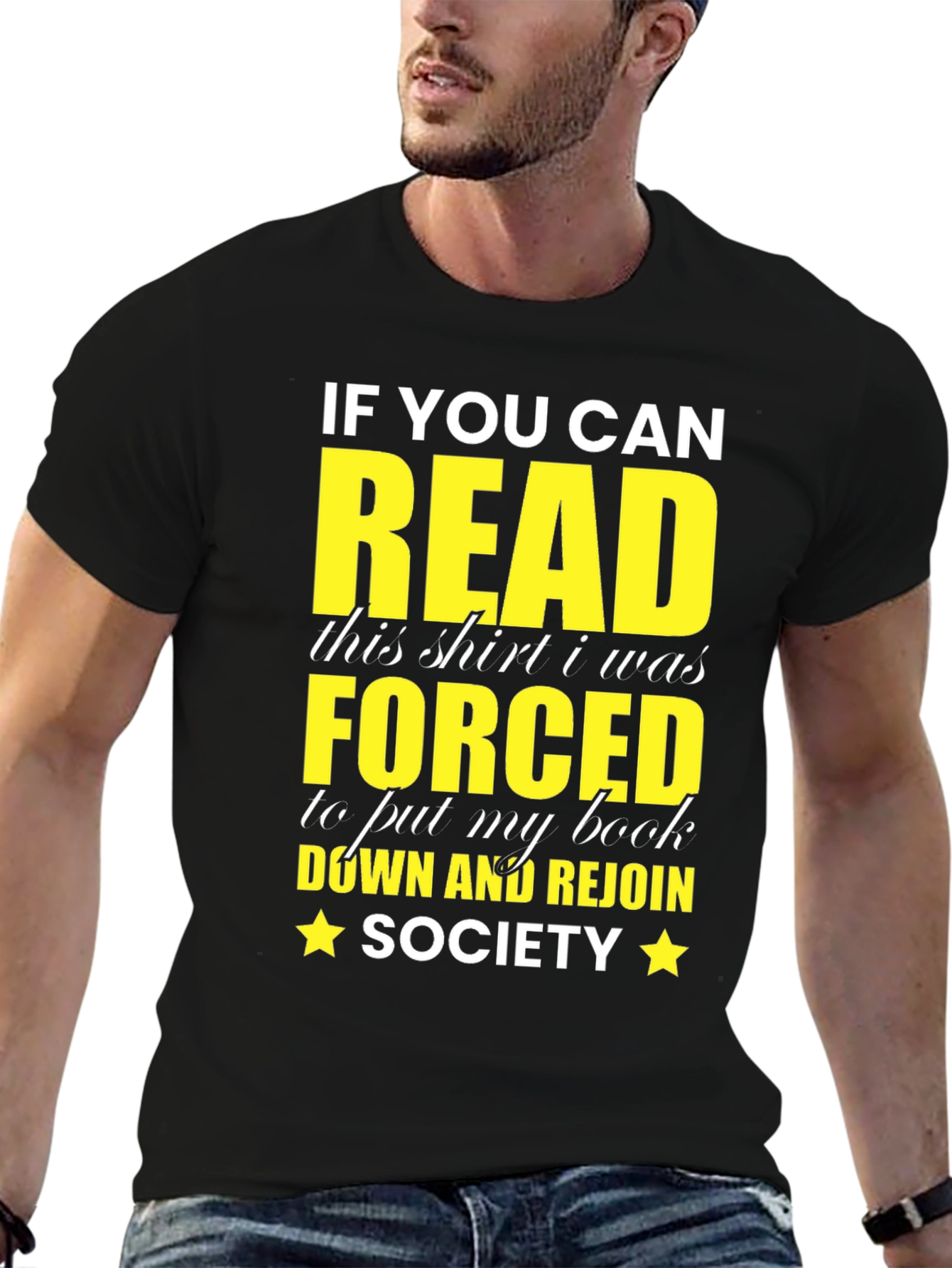Funny Reading T-Shirt - Forced to Rejoin Society