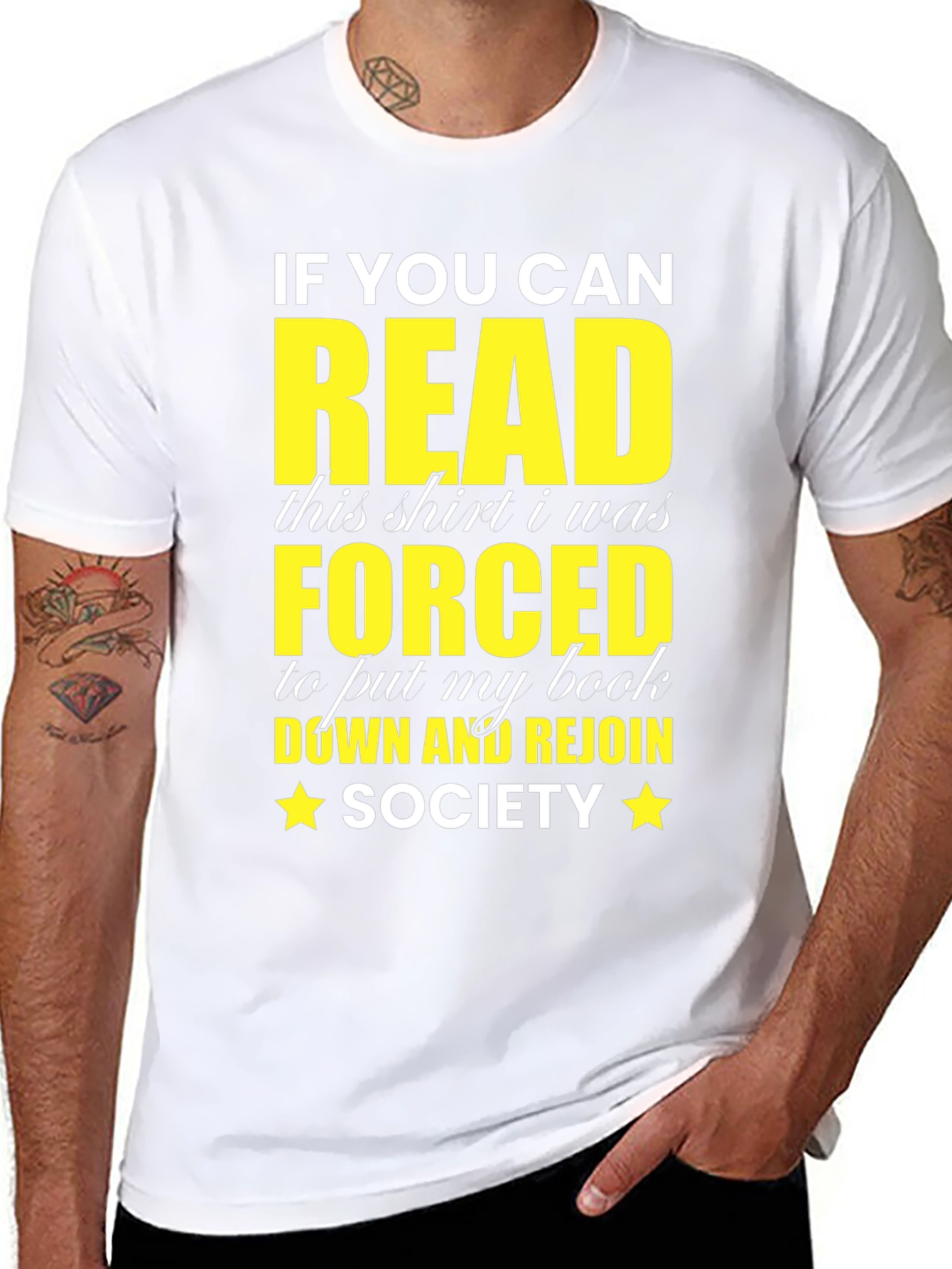 Funny Reading T-Shirt - Forced to Rejoin Society