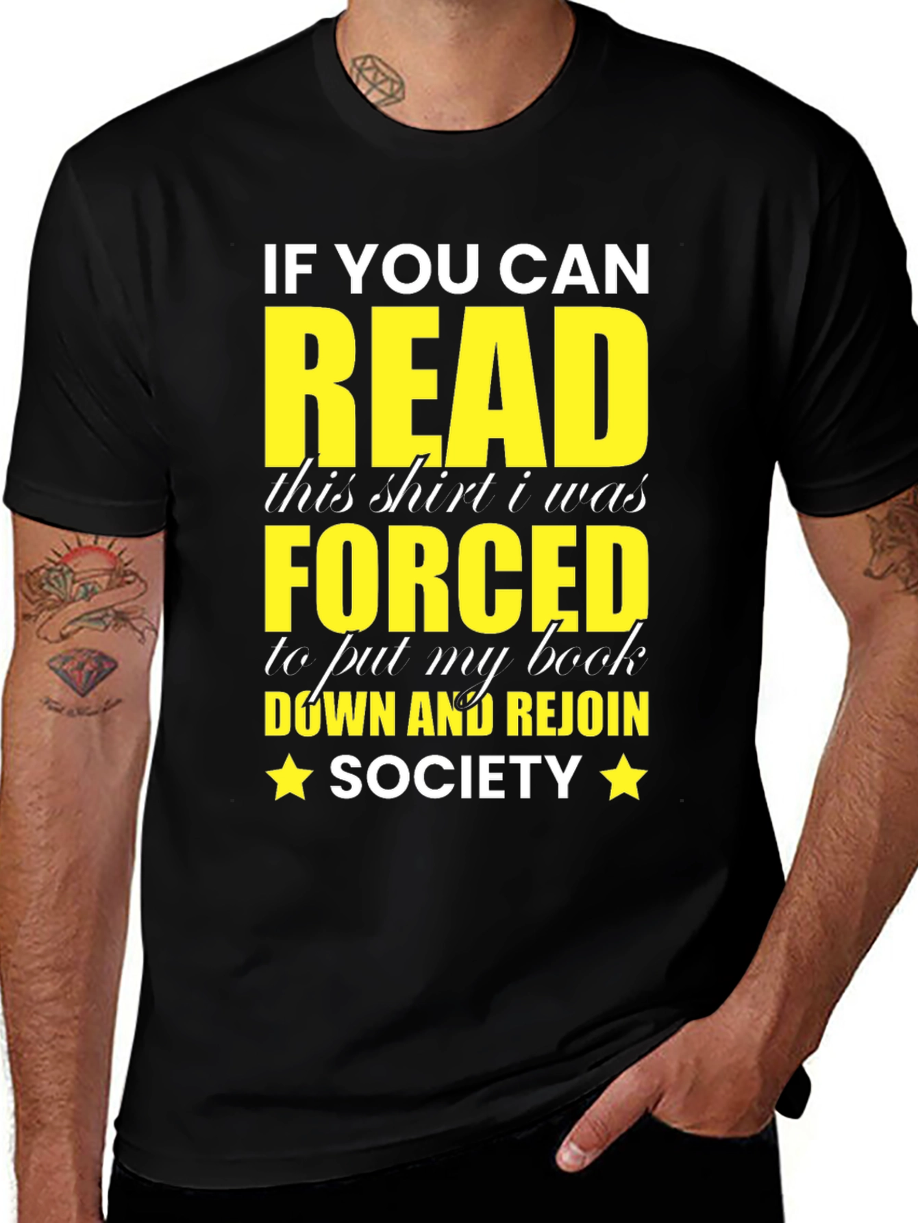 Funny Reading T-Shirt - Forced to Rejoin Society