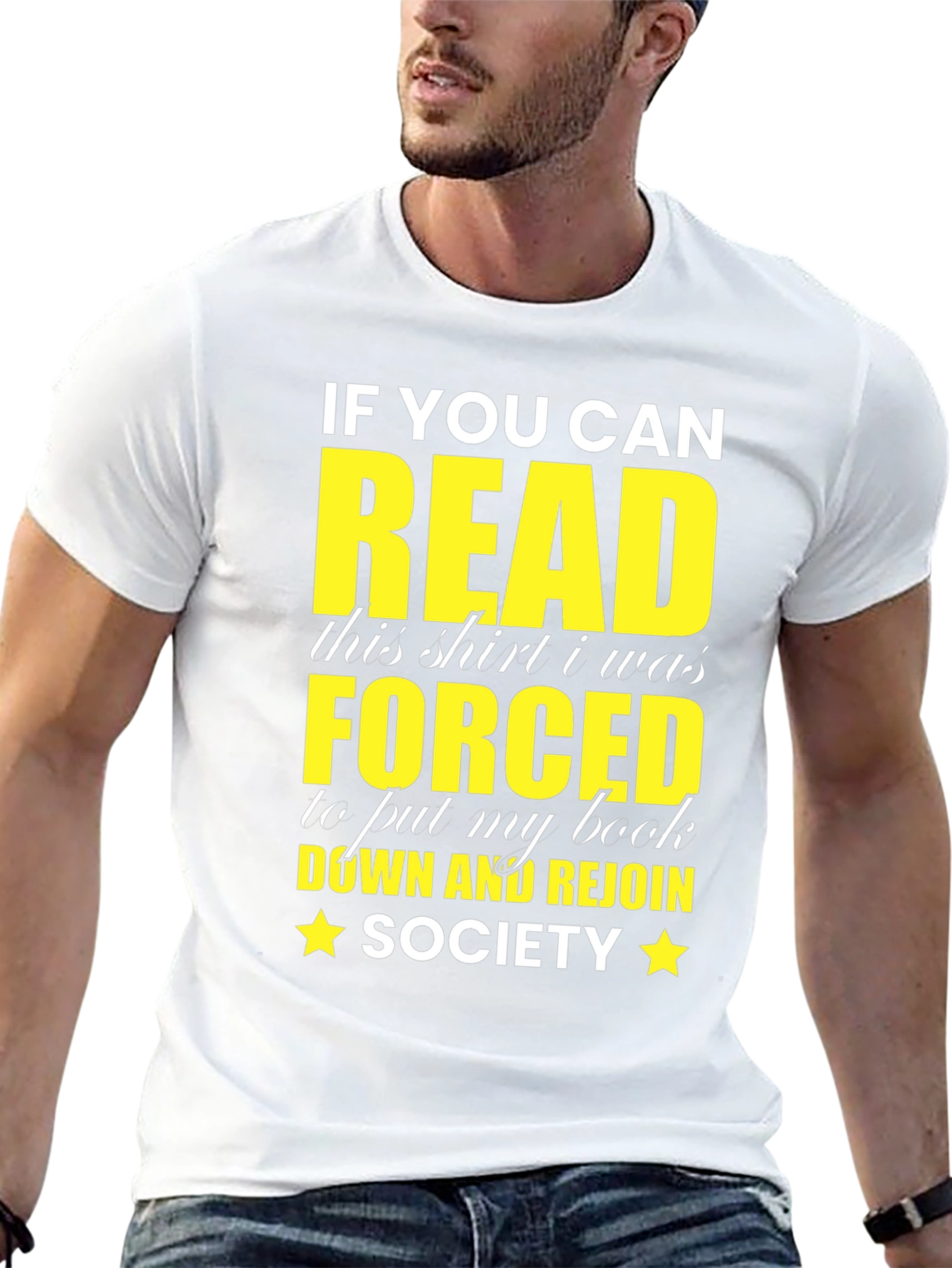 Funny Reading T-Shirt - Forced to Rejoin Society