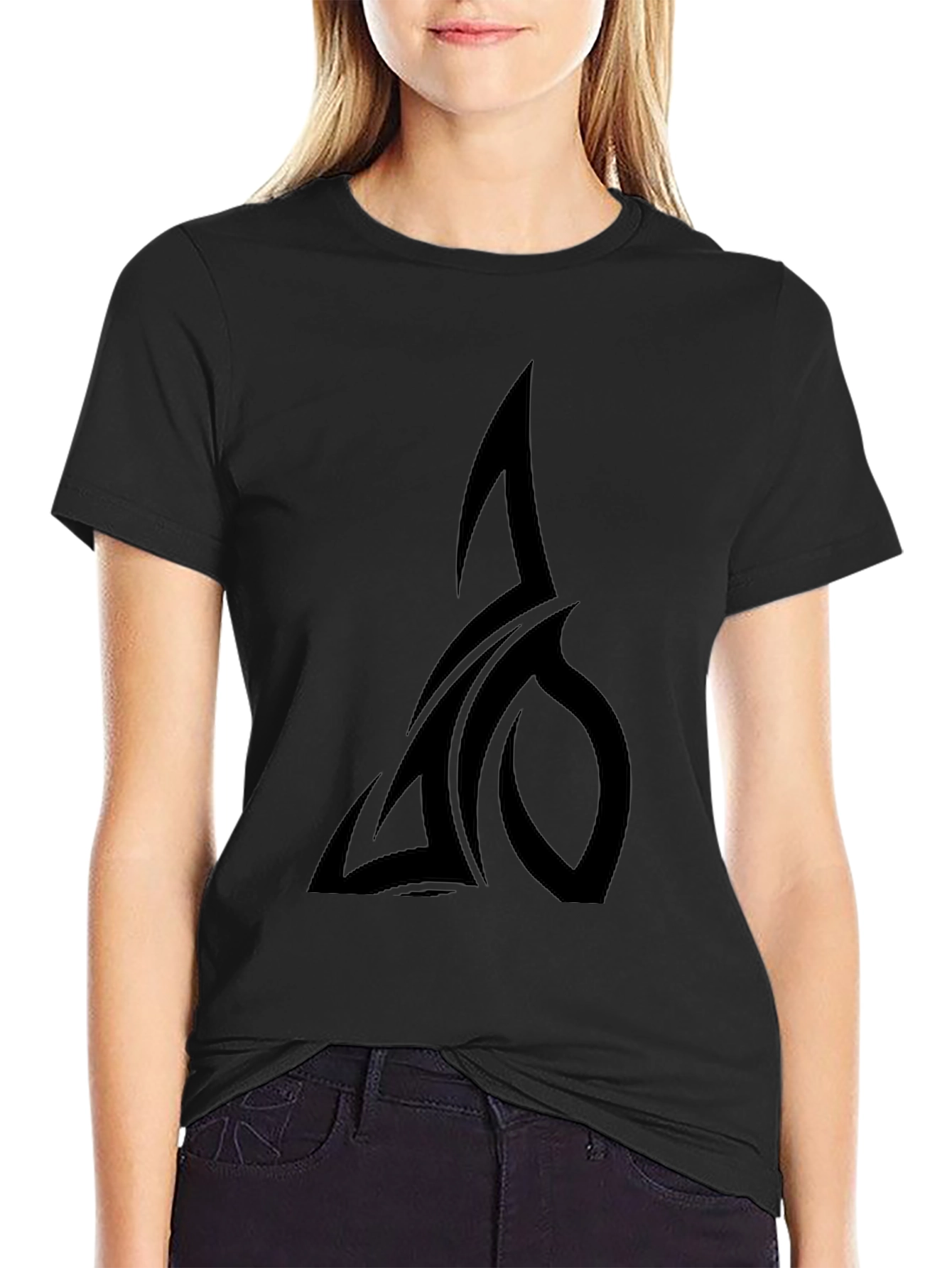 Black T-Shirt with Tribal Design