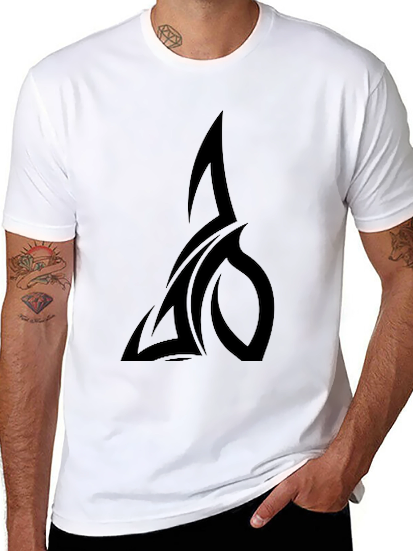 Black T-Shirt with Tribal Design