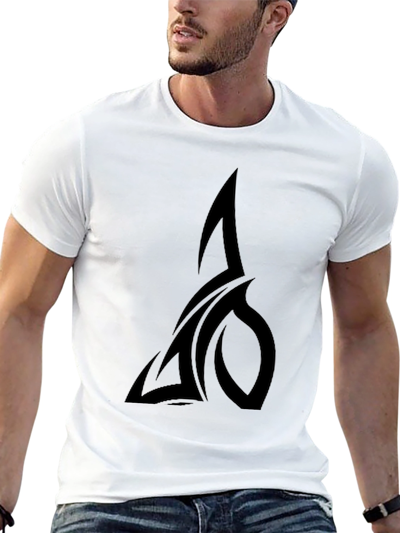 Black T-Shirt with Tribal Design