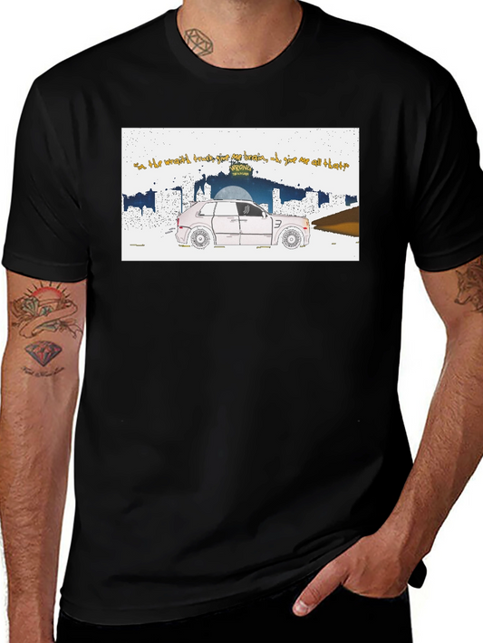 Trendy Graphic Tee - Car & Lyrics