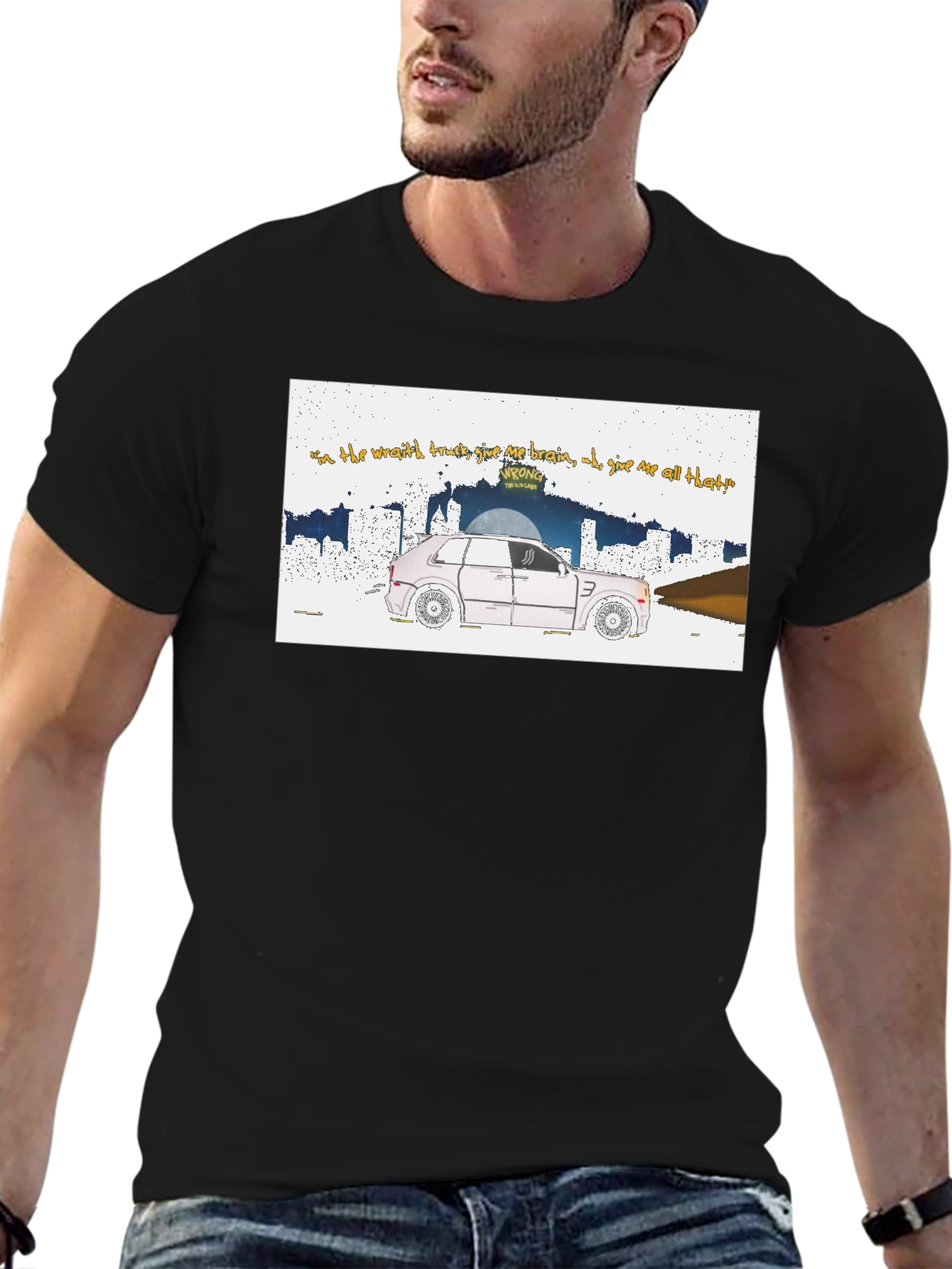Trendy Graphic Tee - Car & Lyrics