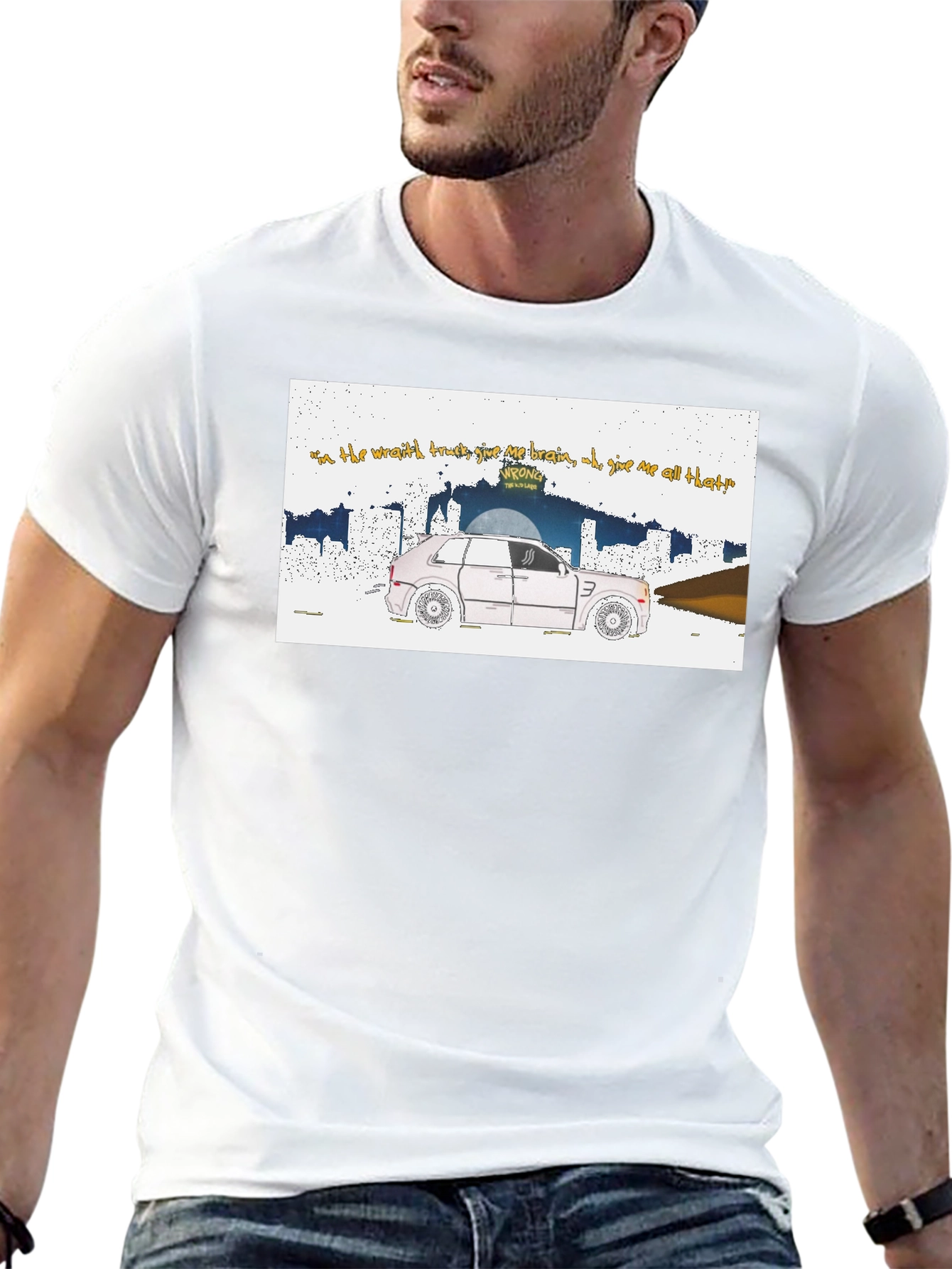 Trendy Graphic Tee - Car & Lyrics