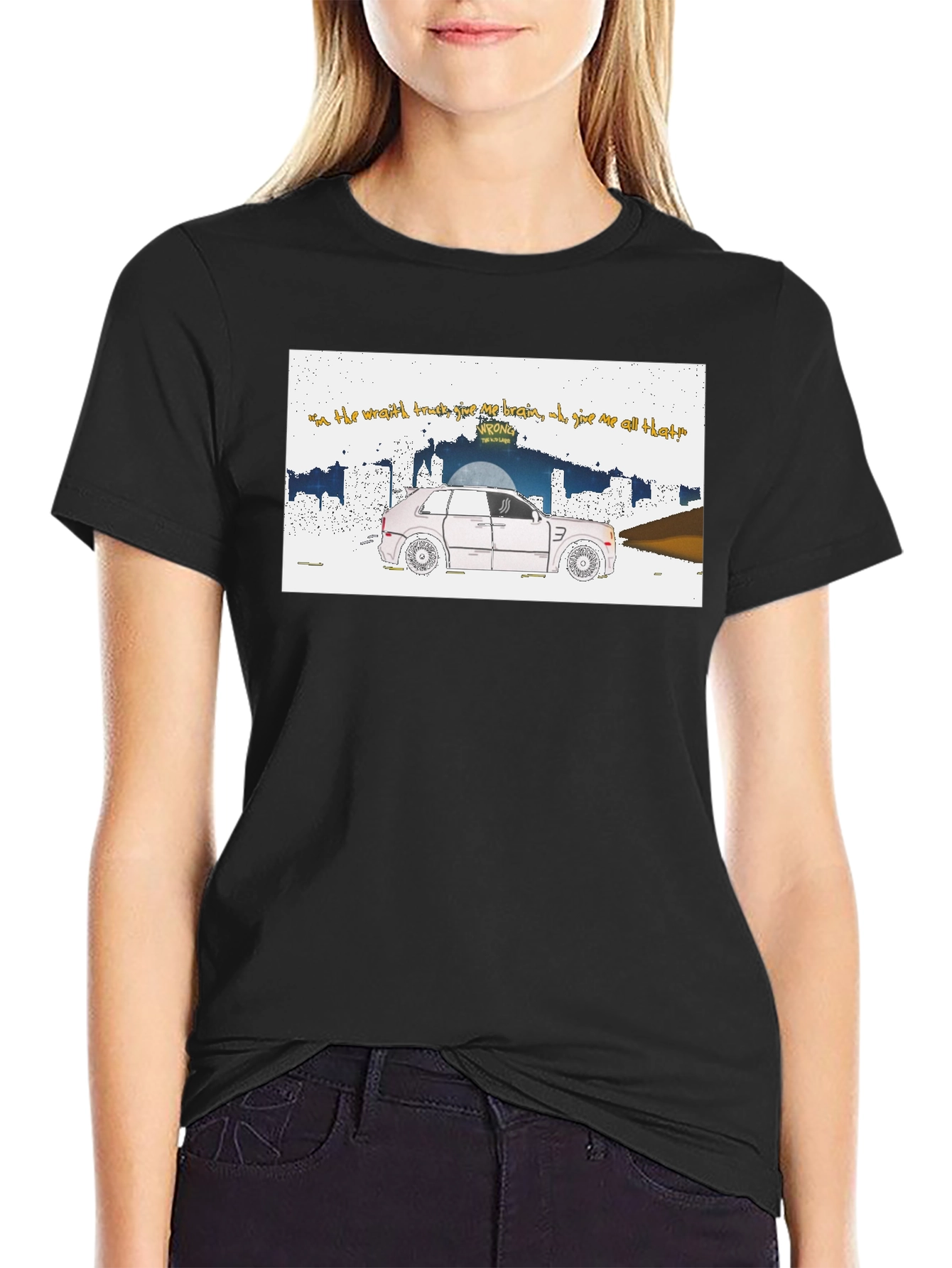 Trendy Graphic Tee - Car & Lyrics