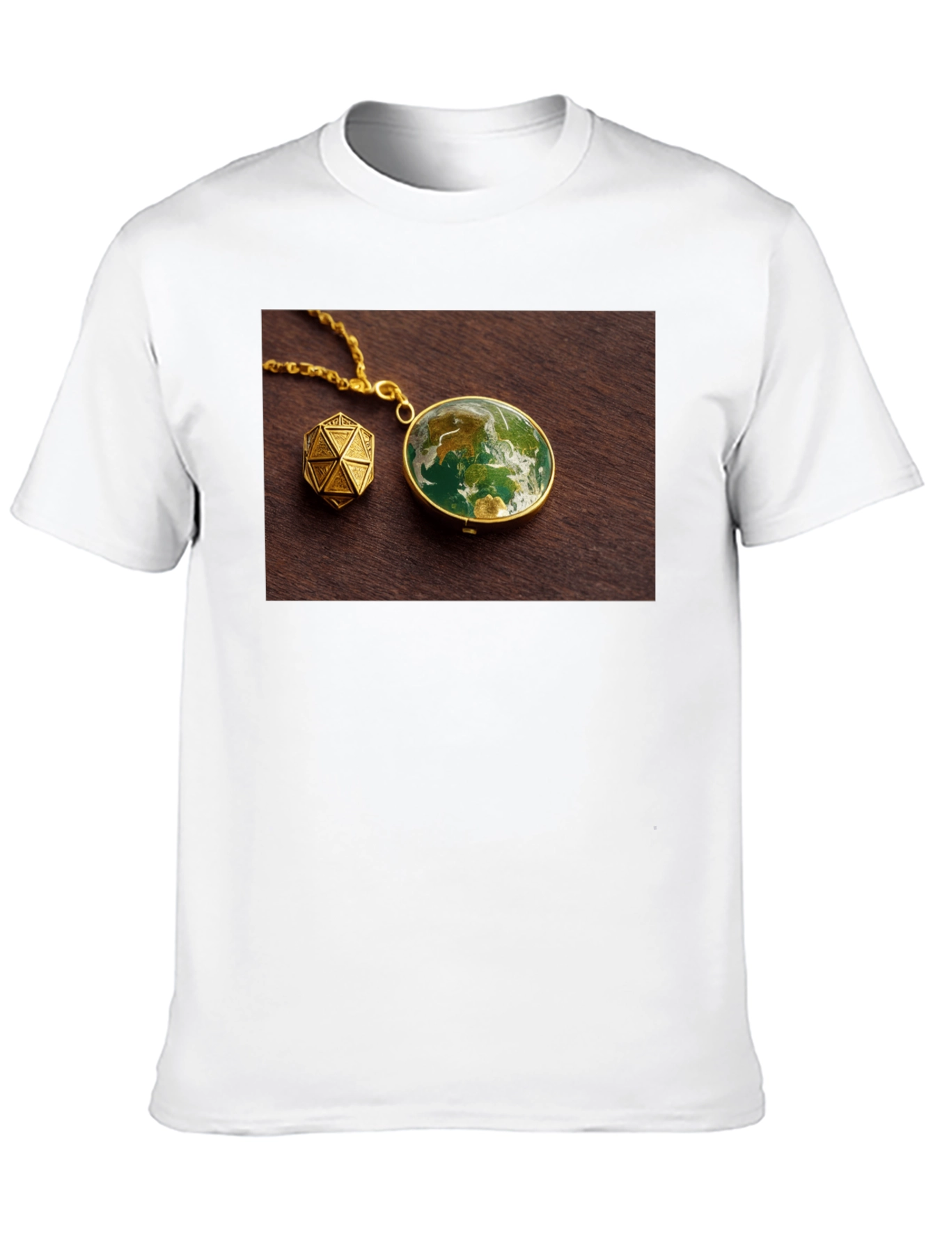 Earth Globe Pendant Graphic Tee - Unique Design!