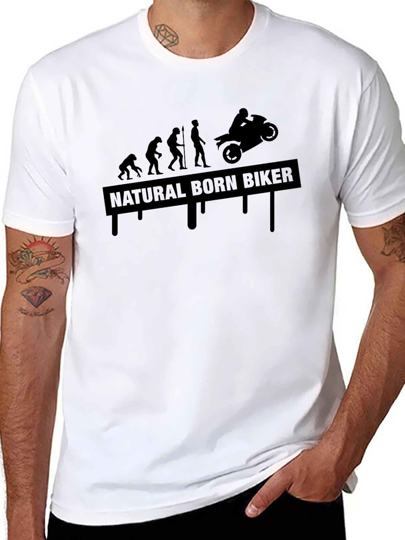Natural Born Biker Evolution T-Shirt - Black