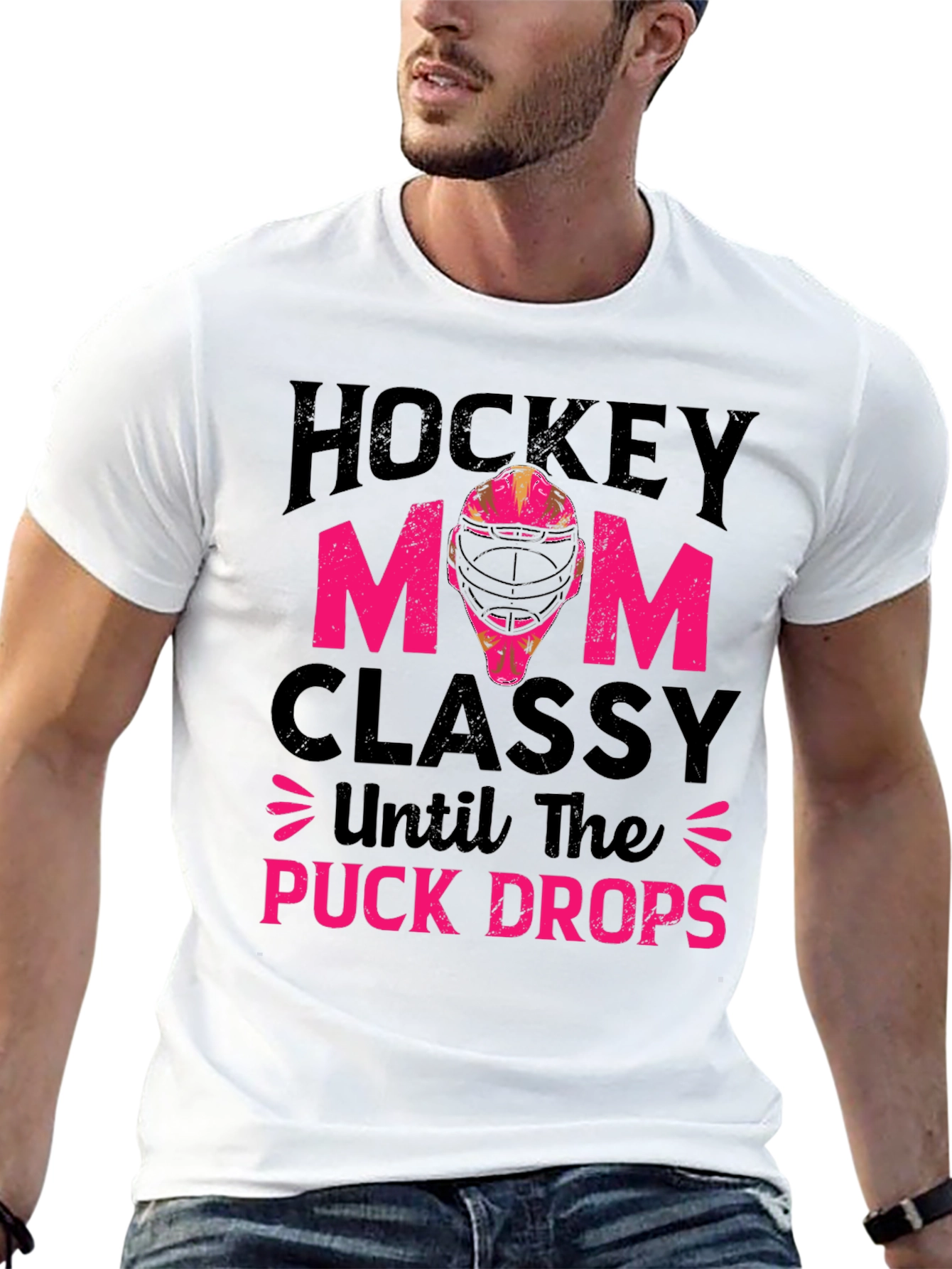 Hockey Mom T-Shirt - Classy Until The Puck Drops