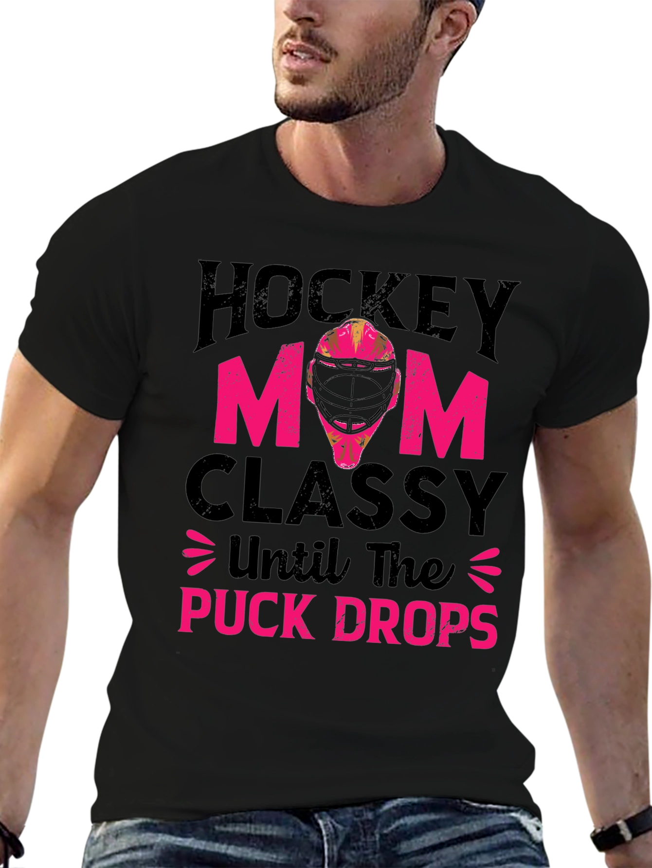 Hockey Mom T-Shirt - Classy Until The Puck Drops