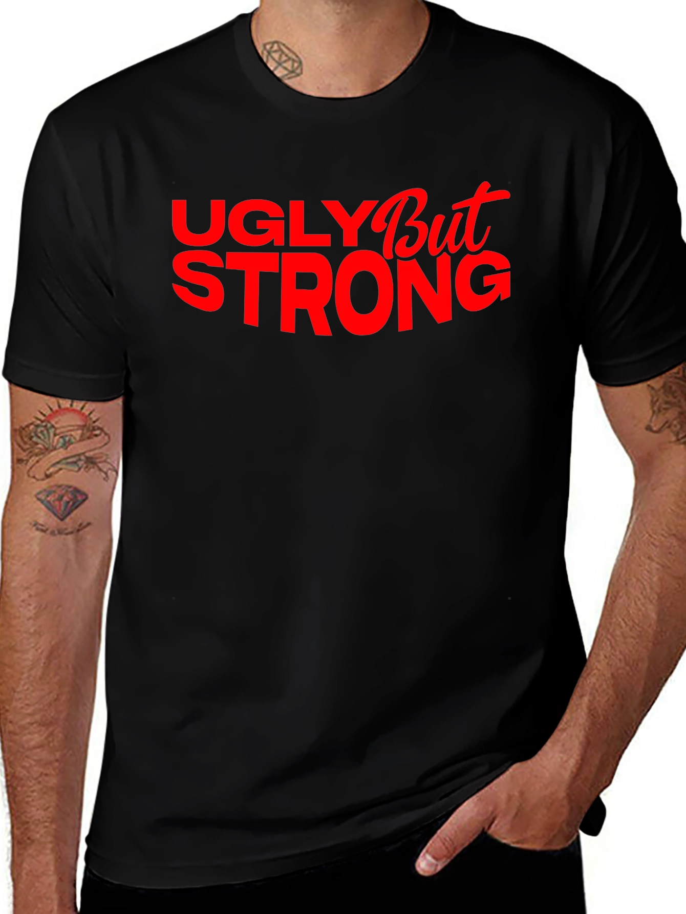 Ugly But Strong Graphic Tee - Mens Black T-Shirt