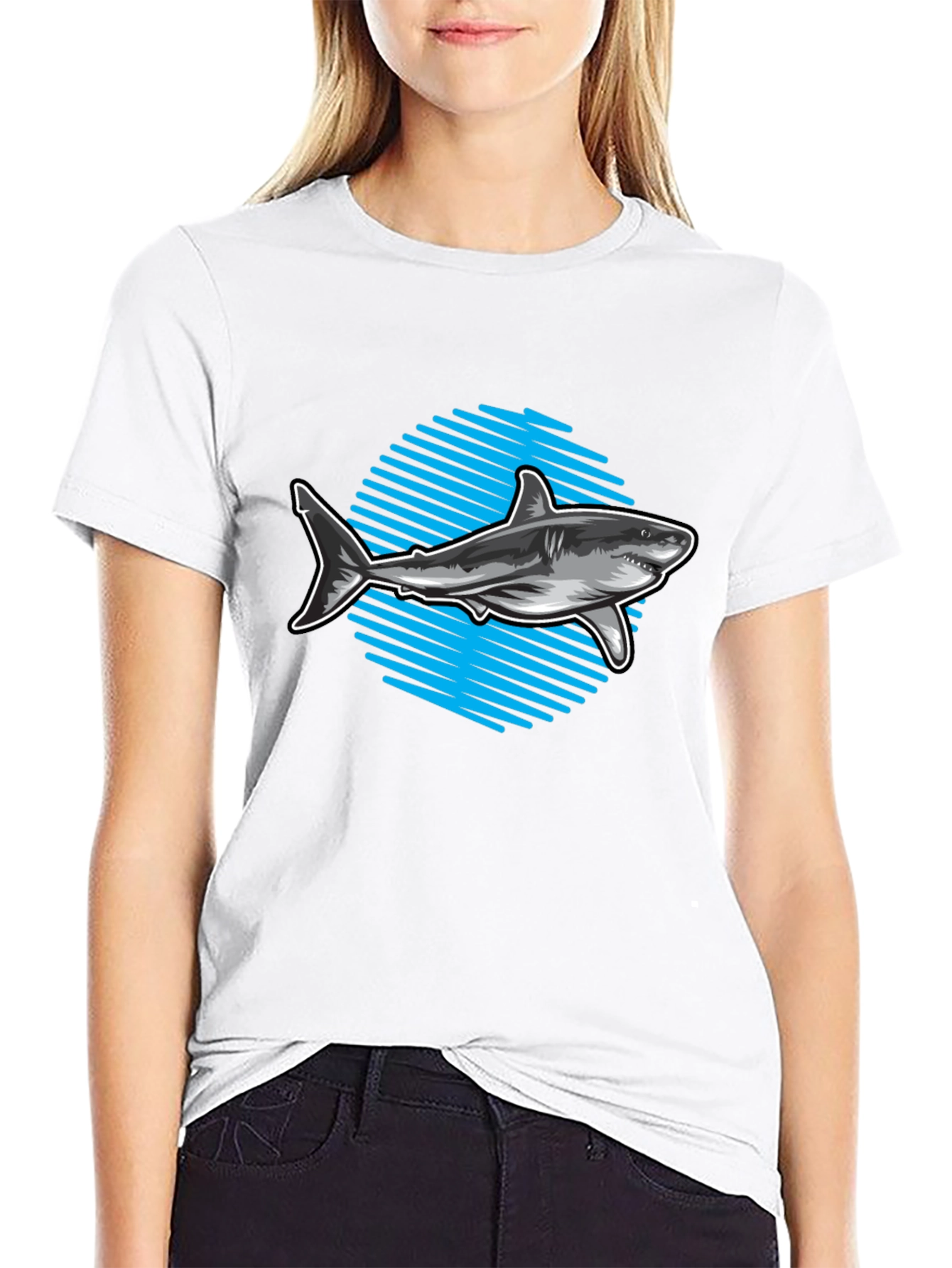 Shark Graphic Tee - Mens Black T-Shirt