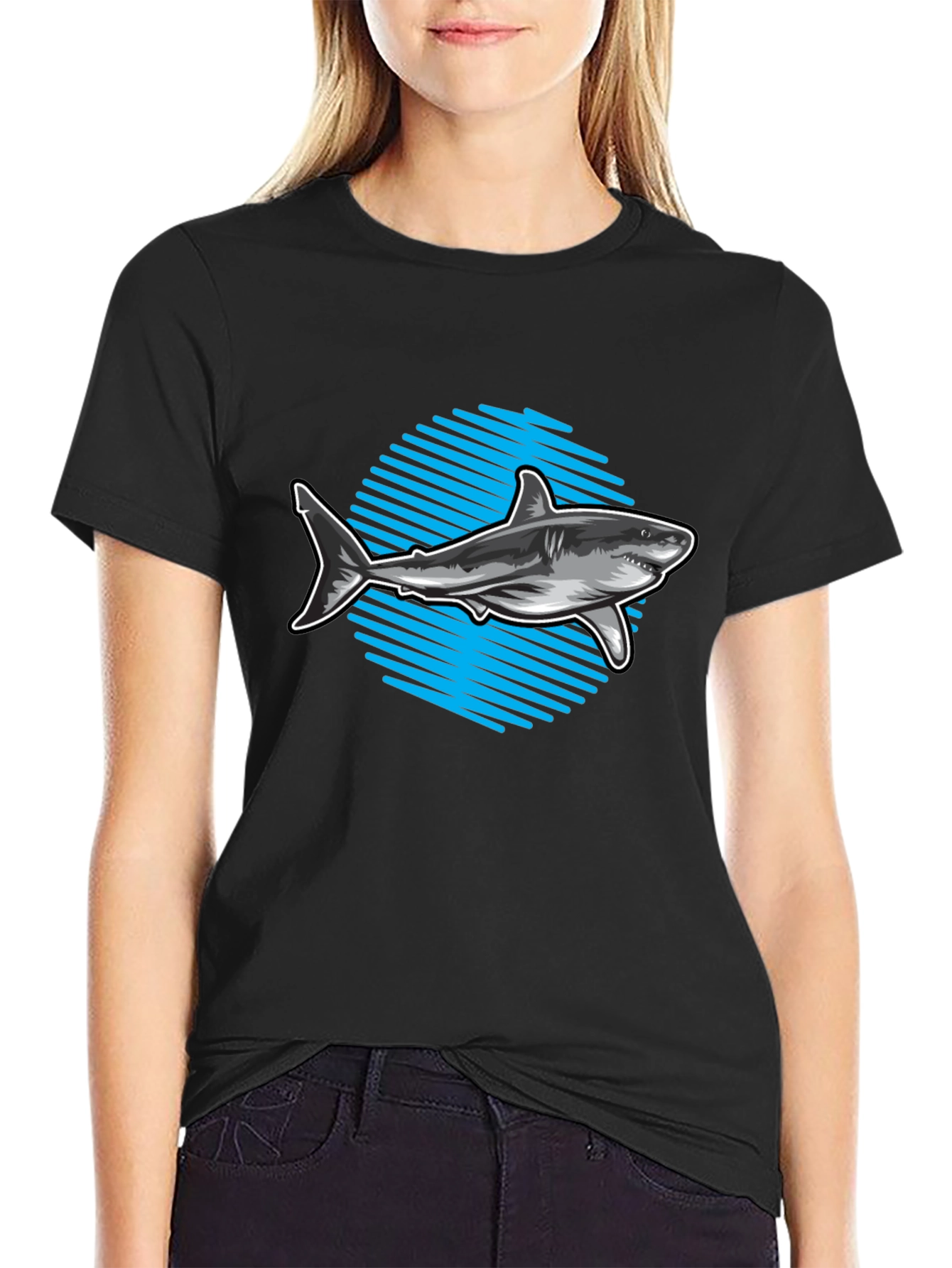 Shark Graphic Tee - Mens Black T-Shirt