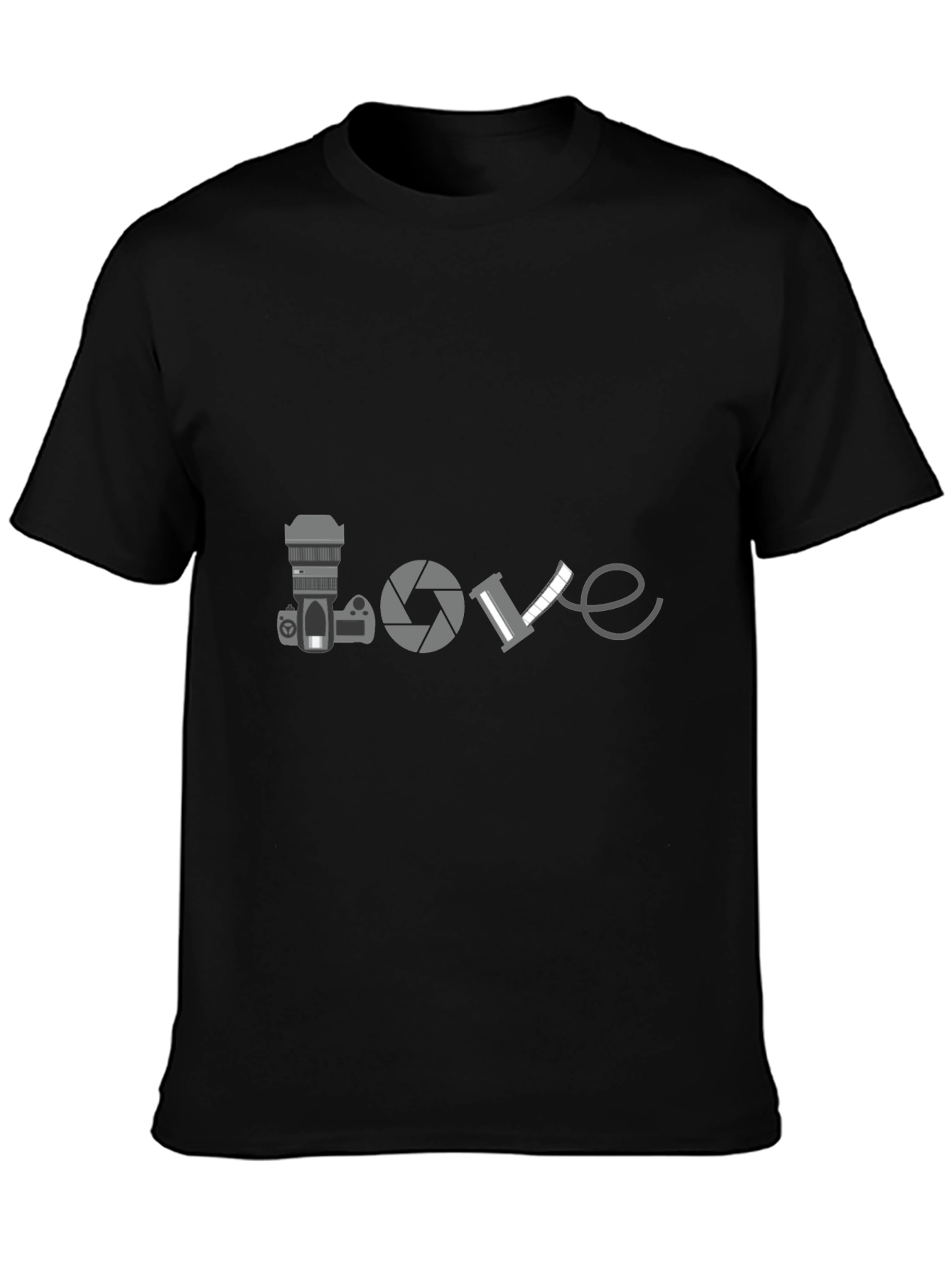 Photographer Love T-Shirt - Black Crew Neck Tee