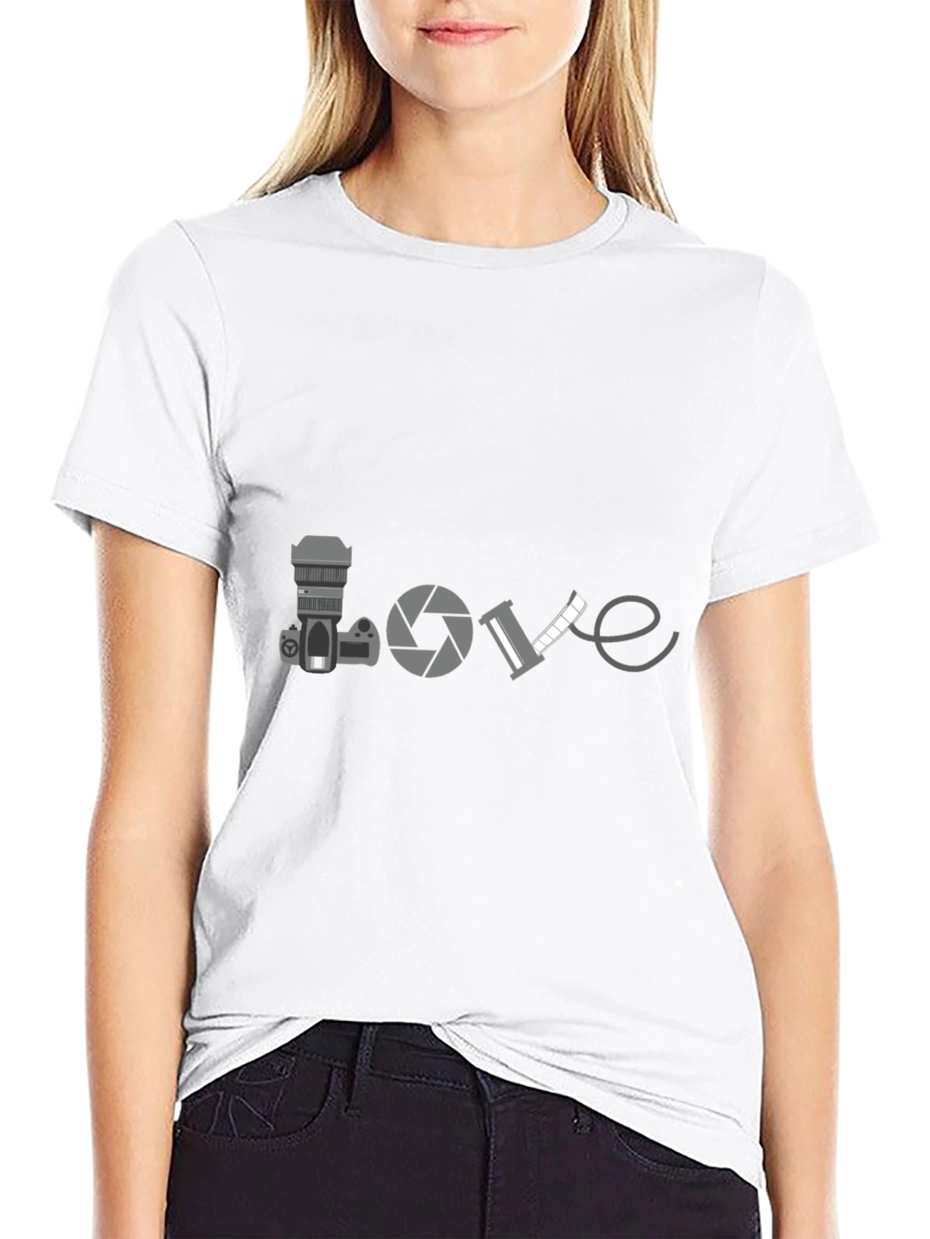 Photographer Love T-Shirt - Black Crew Neck Tee
