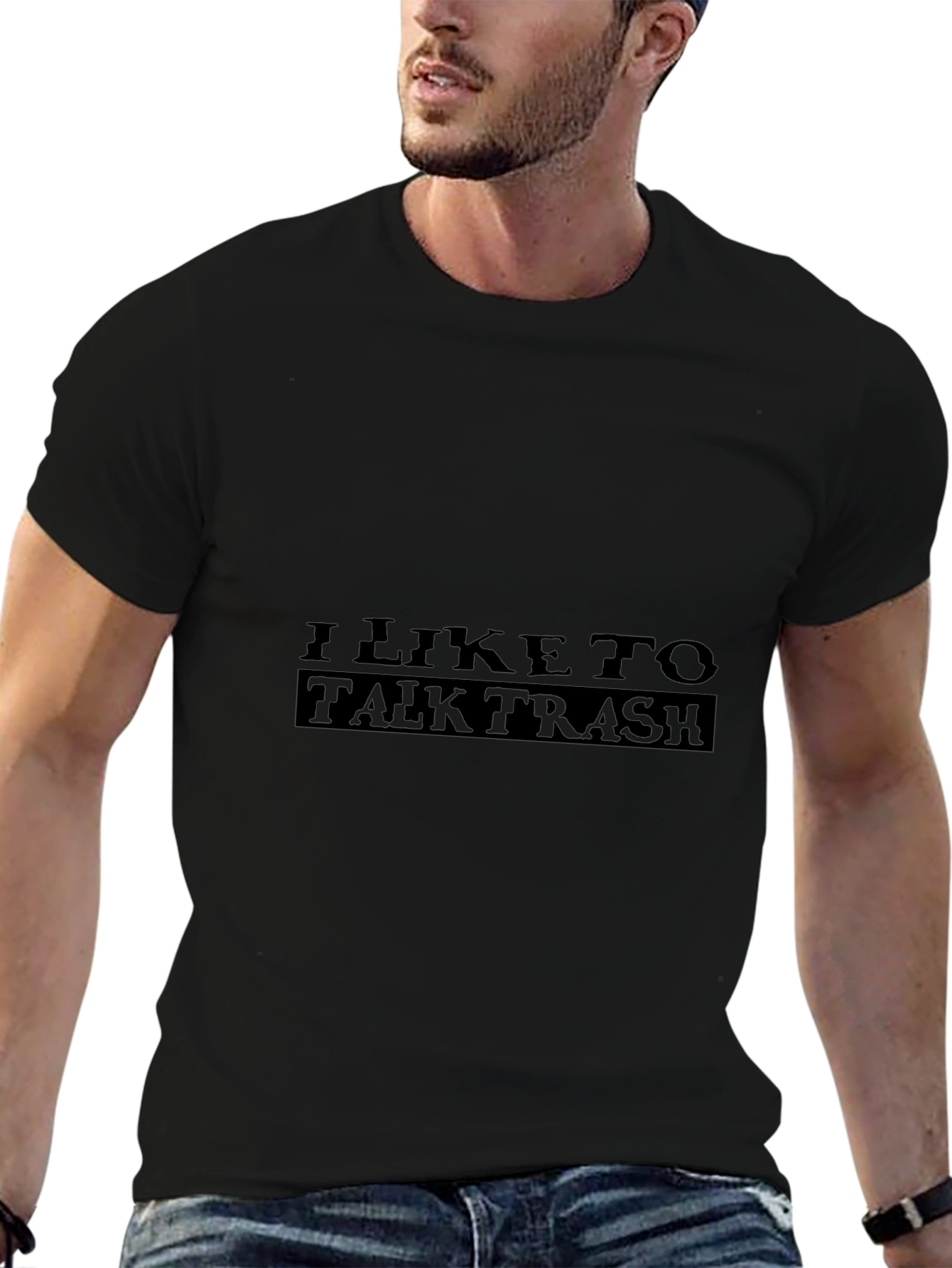 I Like to Talk Trash Graphic Tee - Black