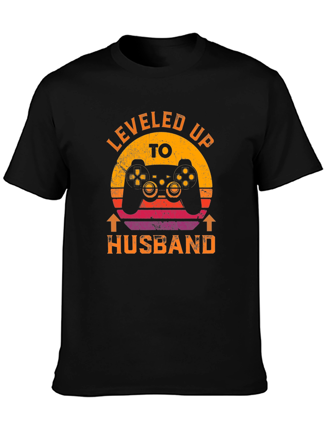 Leveled Up to Husband T-Shirt Gamer Gift