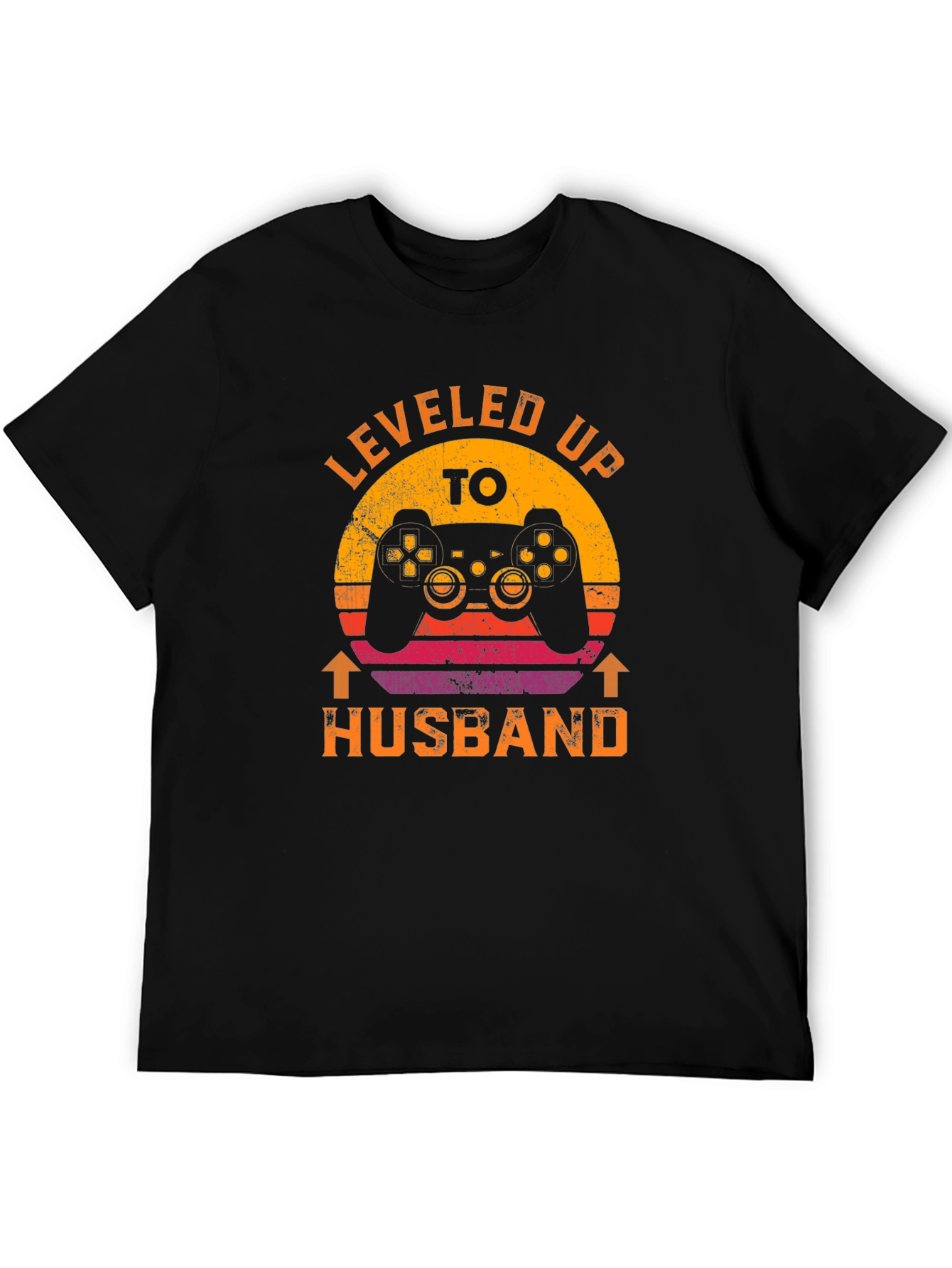 Leveled Up to Husband T-Shirt Gamer Gift