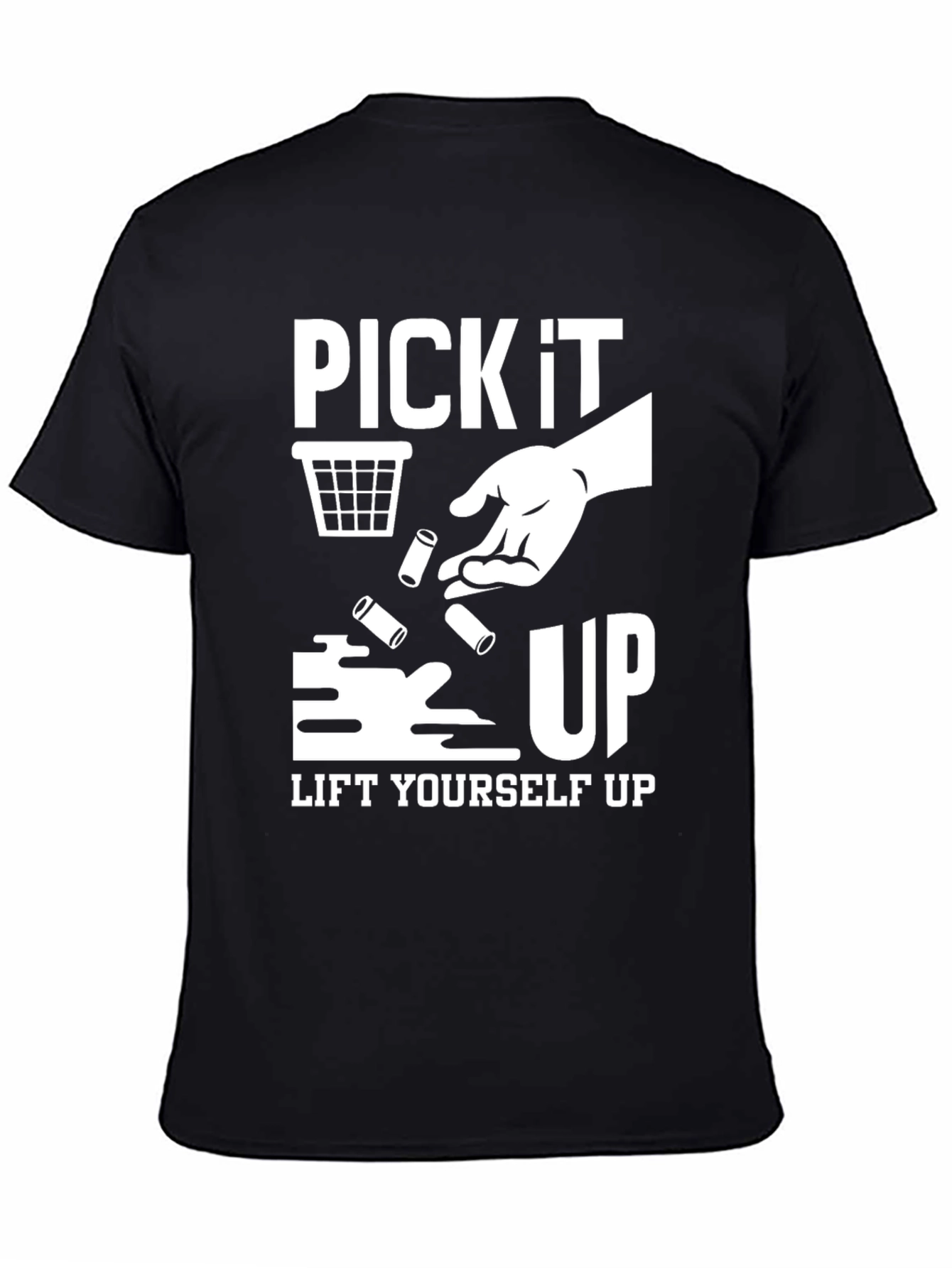 Pick It Up! Graphic Print Black T-Shirt