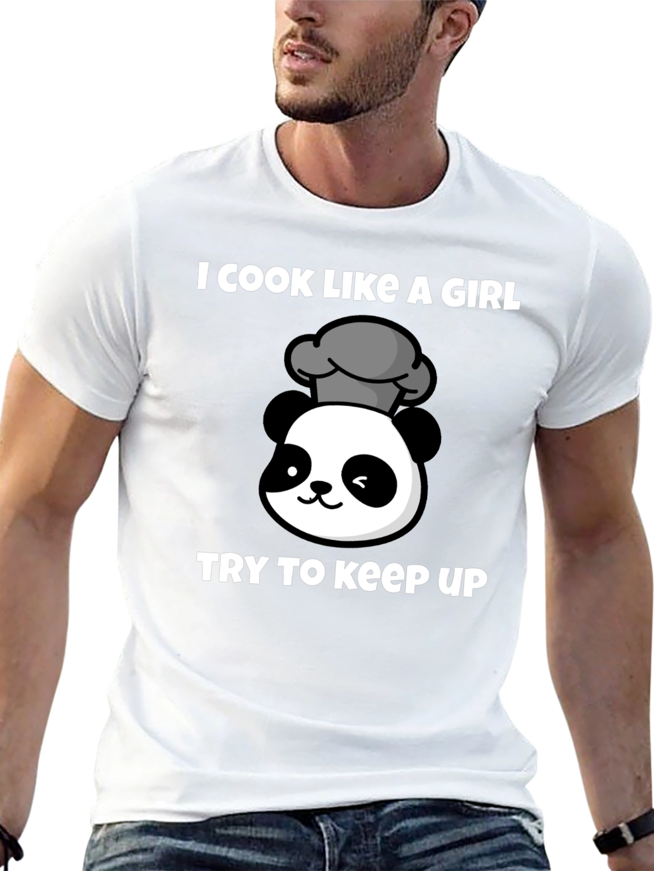 Cook Like A Girl Panda Chef T-Shirt